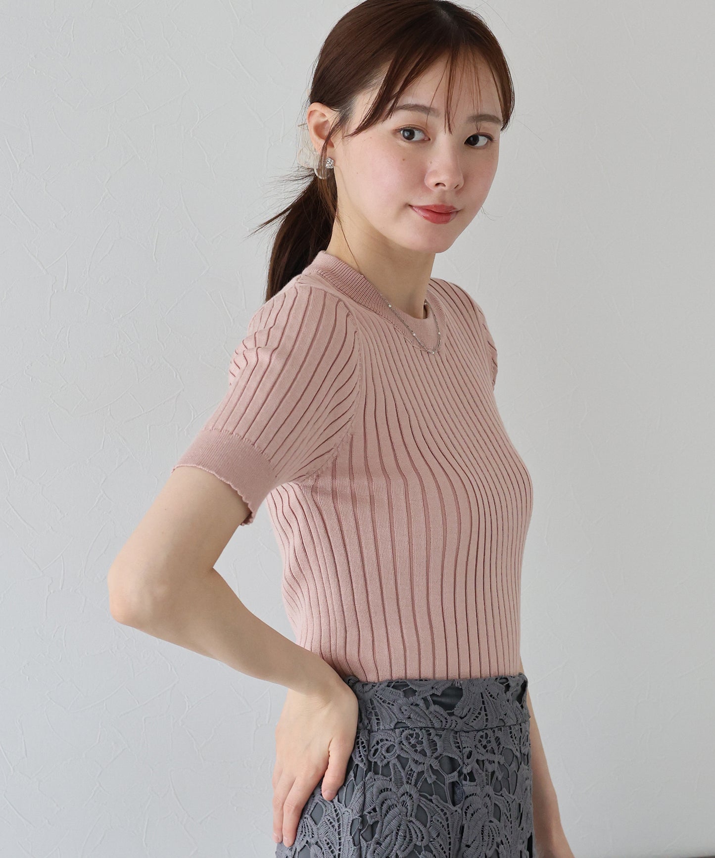 【TIME SALE】サマーリブニットトップス【ネコポス】