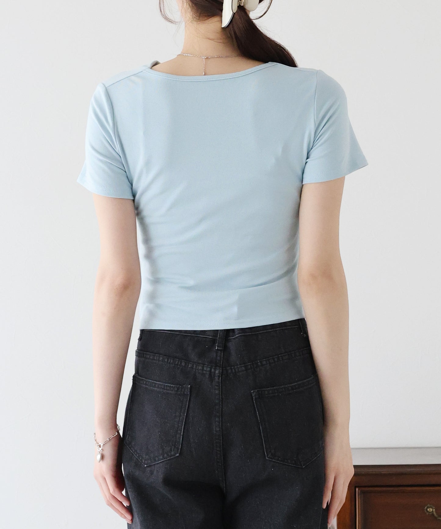 【TIME SALE】半袖アシメドレープTシャツ【ネコポス】