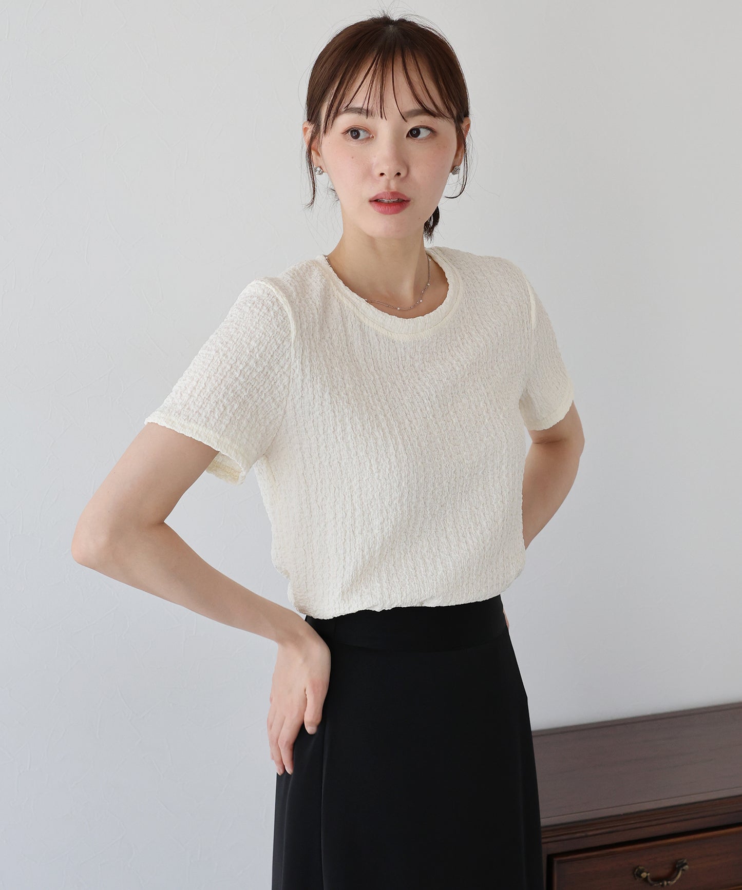 【TIME SALE】ぽこぽこジャガードTシャツ【ネコポス】