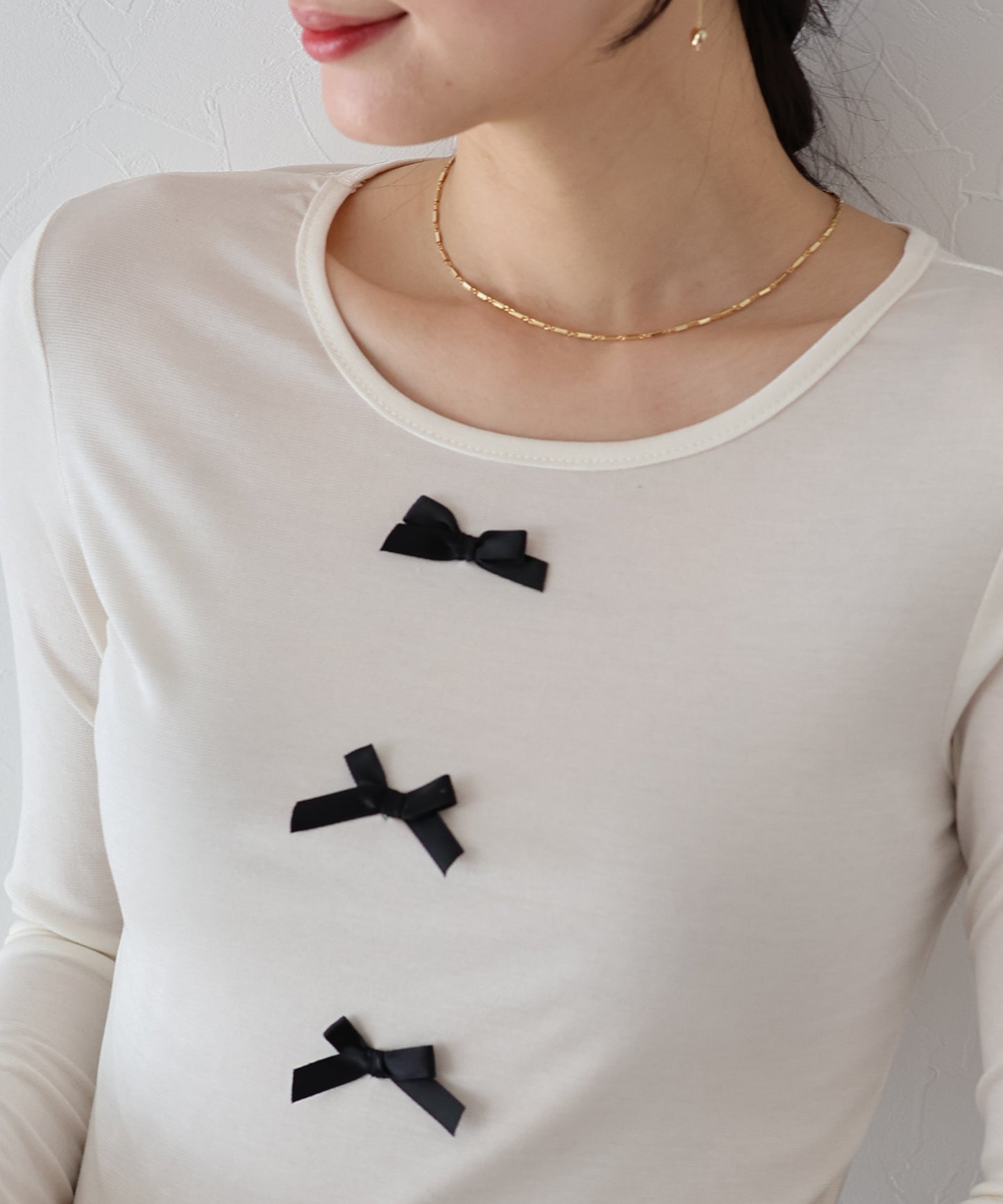 【SALE】リボン付きカットソー【ネコポス】