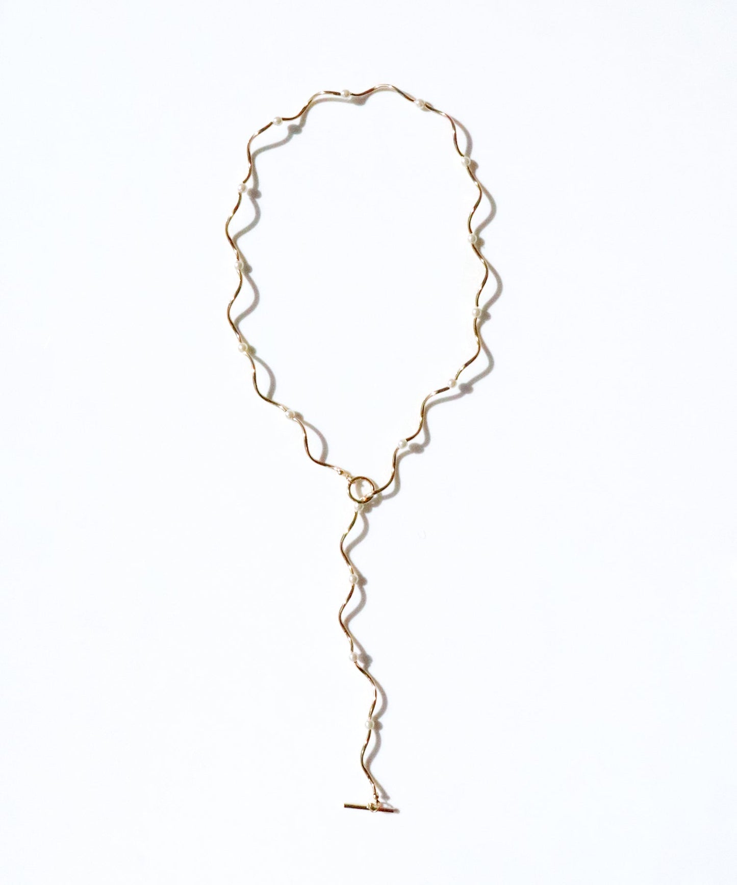 【SALE】ウェーブパールロングネックレス【ネコポス】