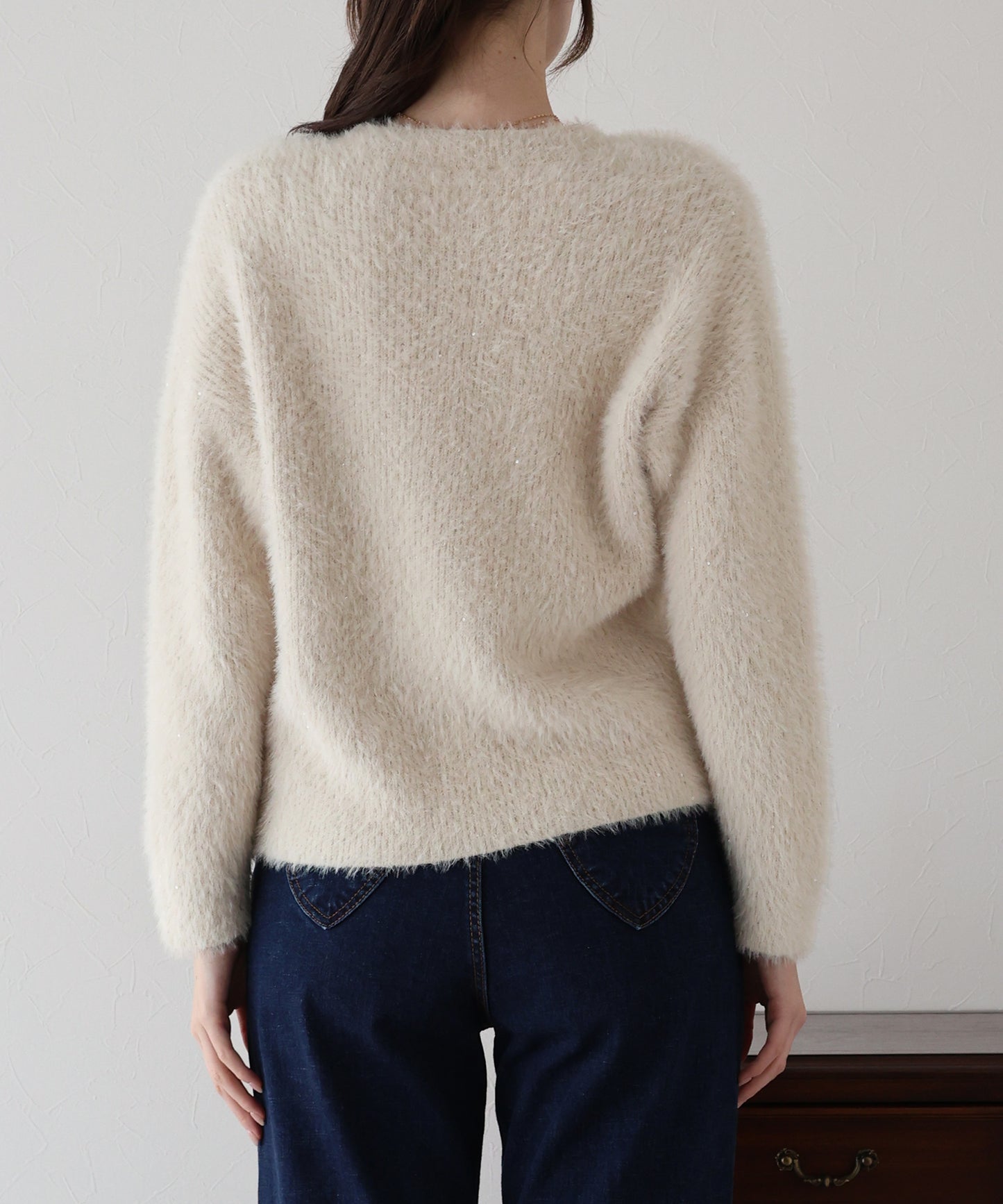 スパンコールラメシャギーニット