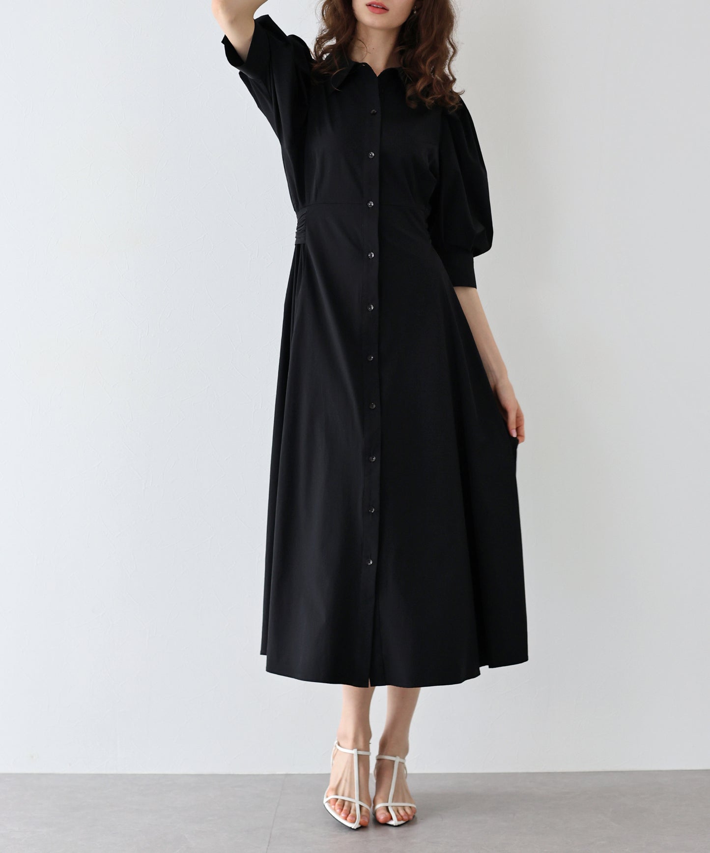 【SALE】リボンシャツワンピース