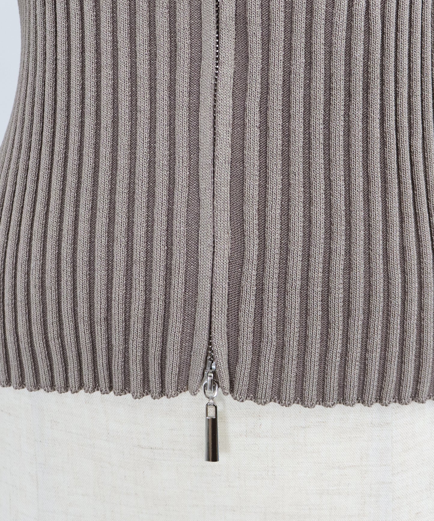 【SALE】バイカラーポロ襟Wジップカーディガン