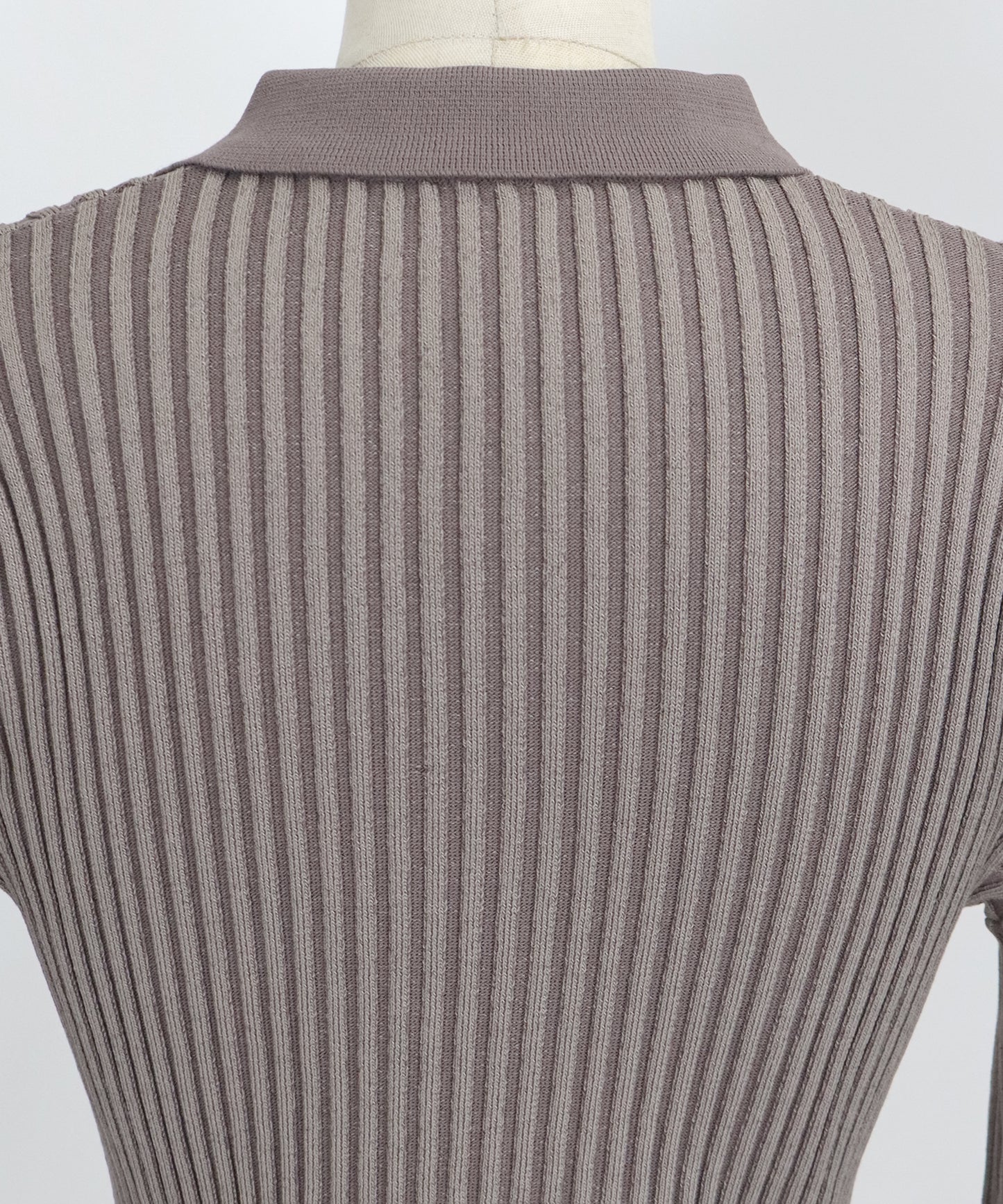 【SALE】バイカラーポロ襟Wジップカーディガン