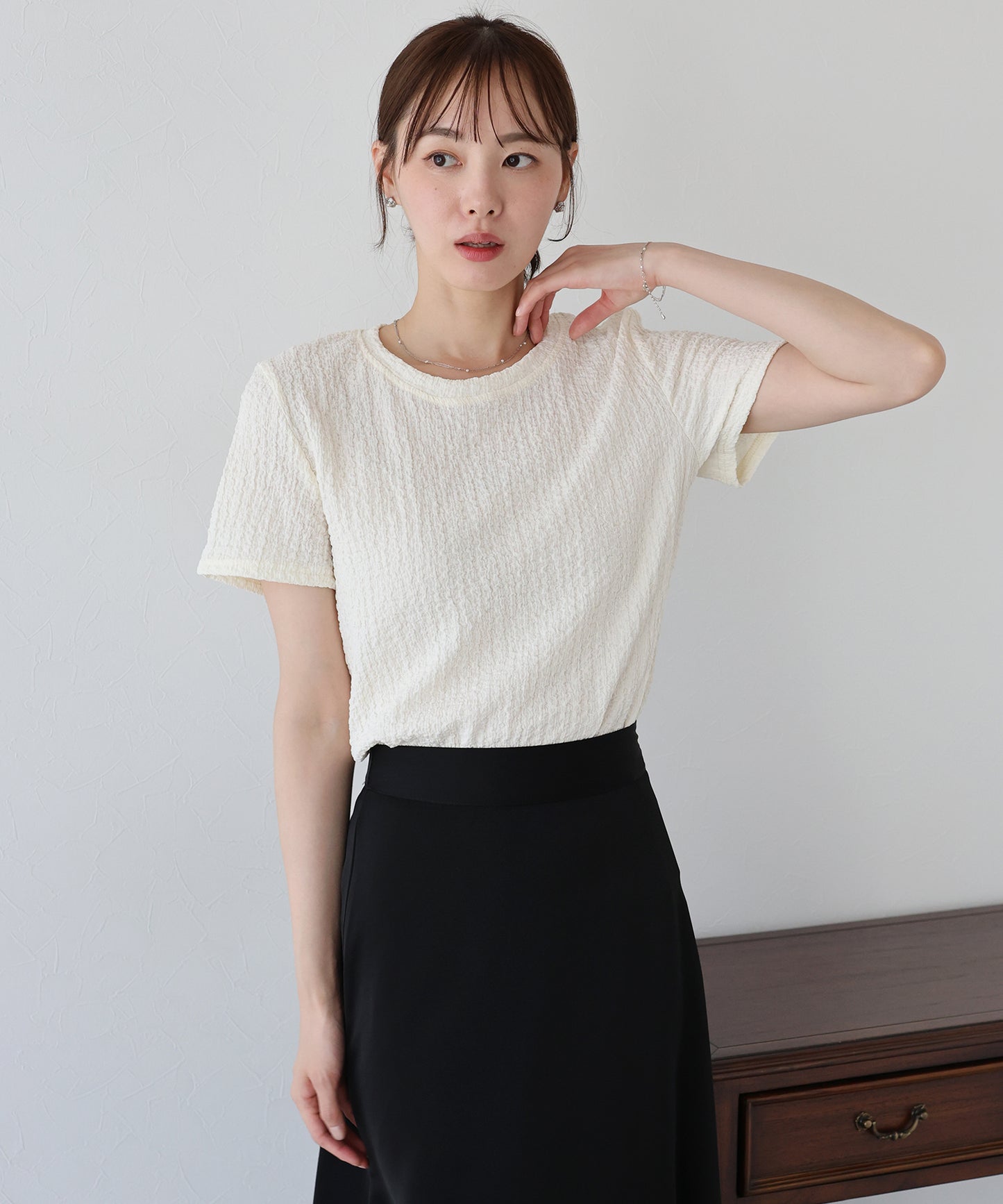 【TIME SALE】ぽこぽこジャガードTシャツ【ネコポス】
