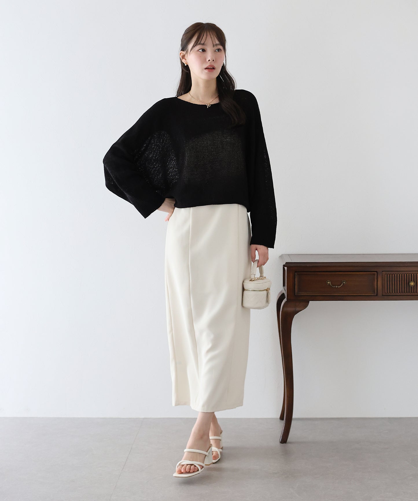 【TIME SALE】メッシュドルマンニット