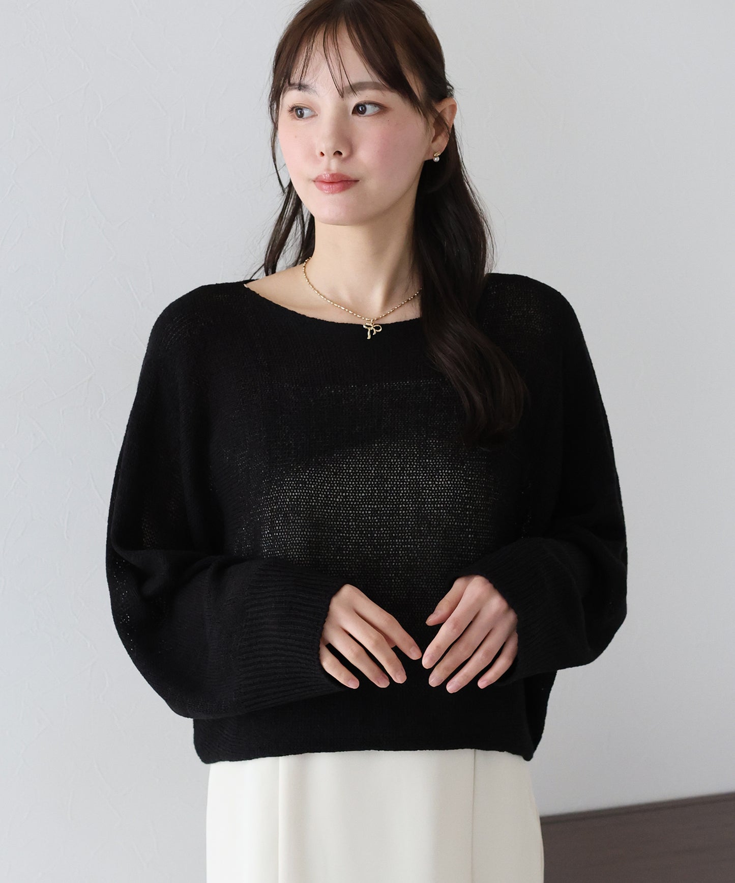 【TIME SALE】メッシュドルマンニット