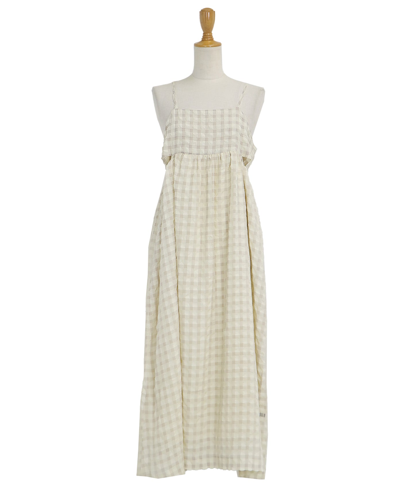 【SALE】シアーチェックキャミワンピース