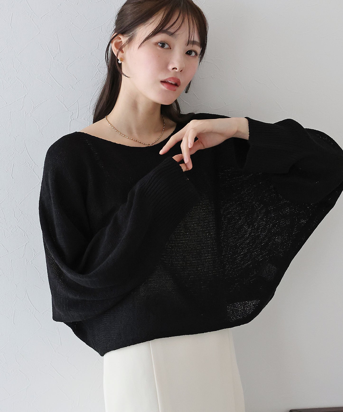 【TIME SALE】メッシュドルマンニット