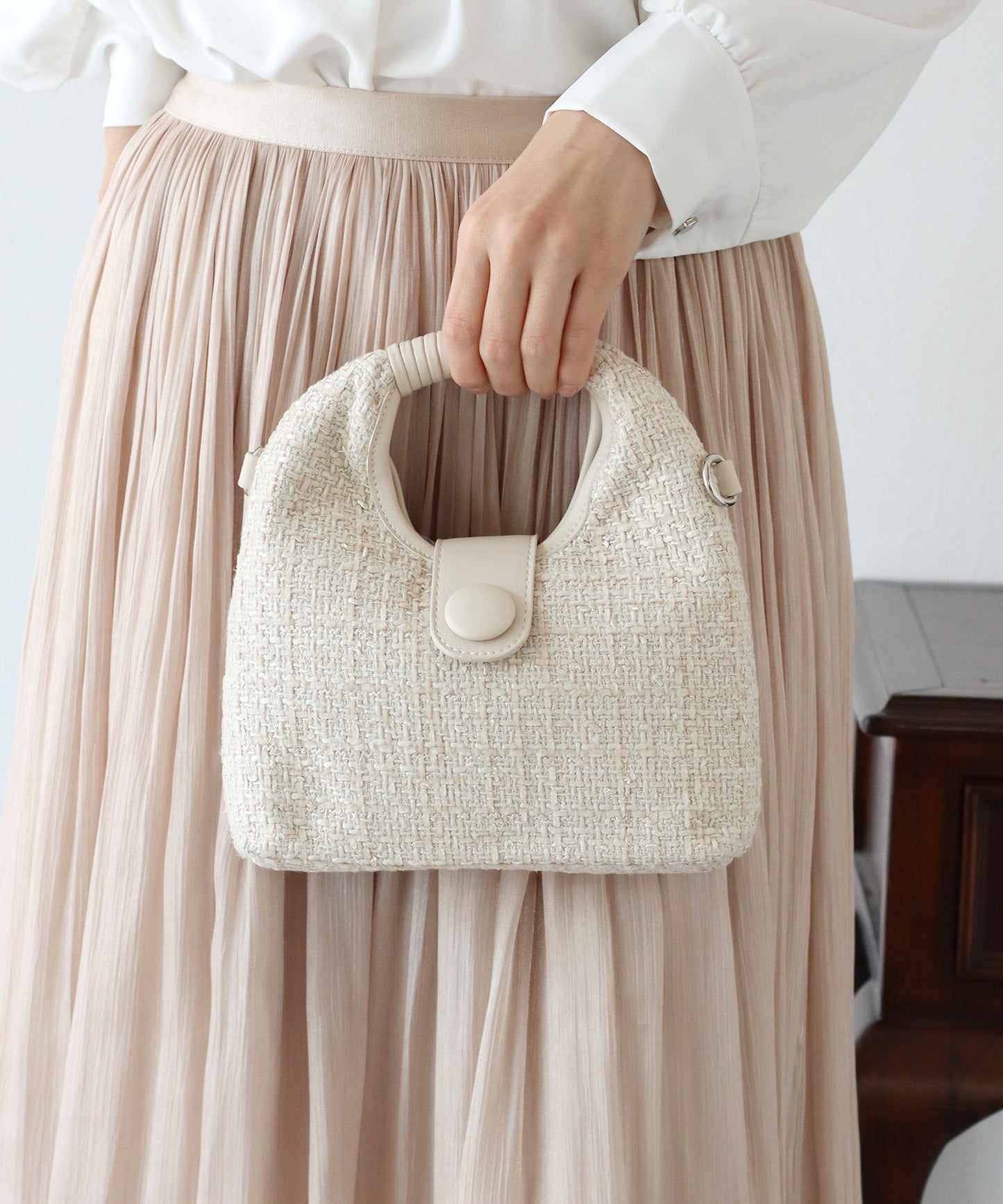 ツイードハンドバッグ