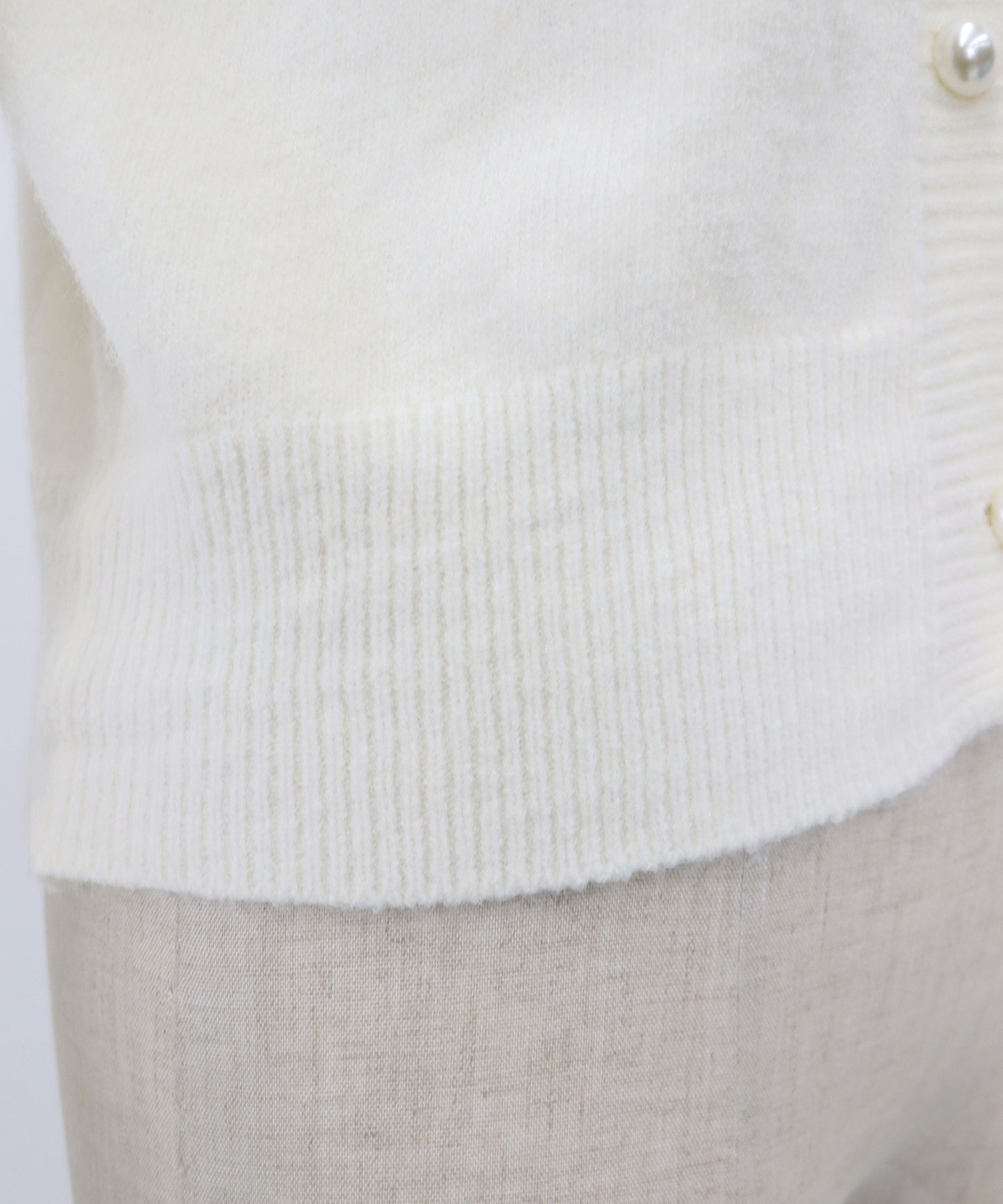 【SALE】リボン付きパールボタンカーディガン