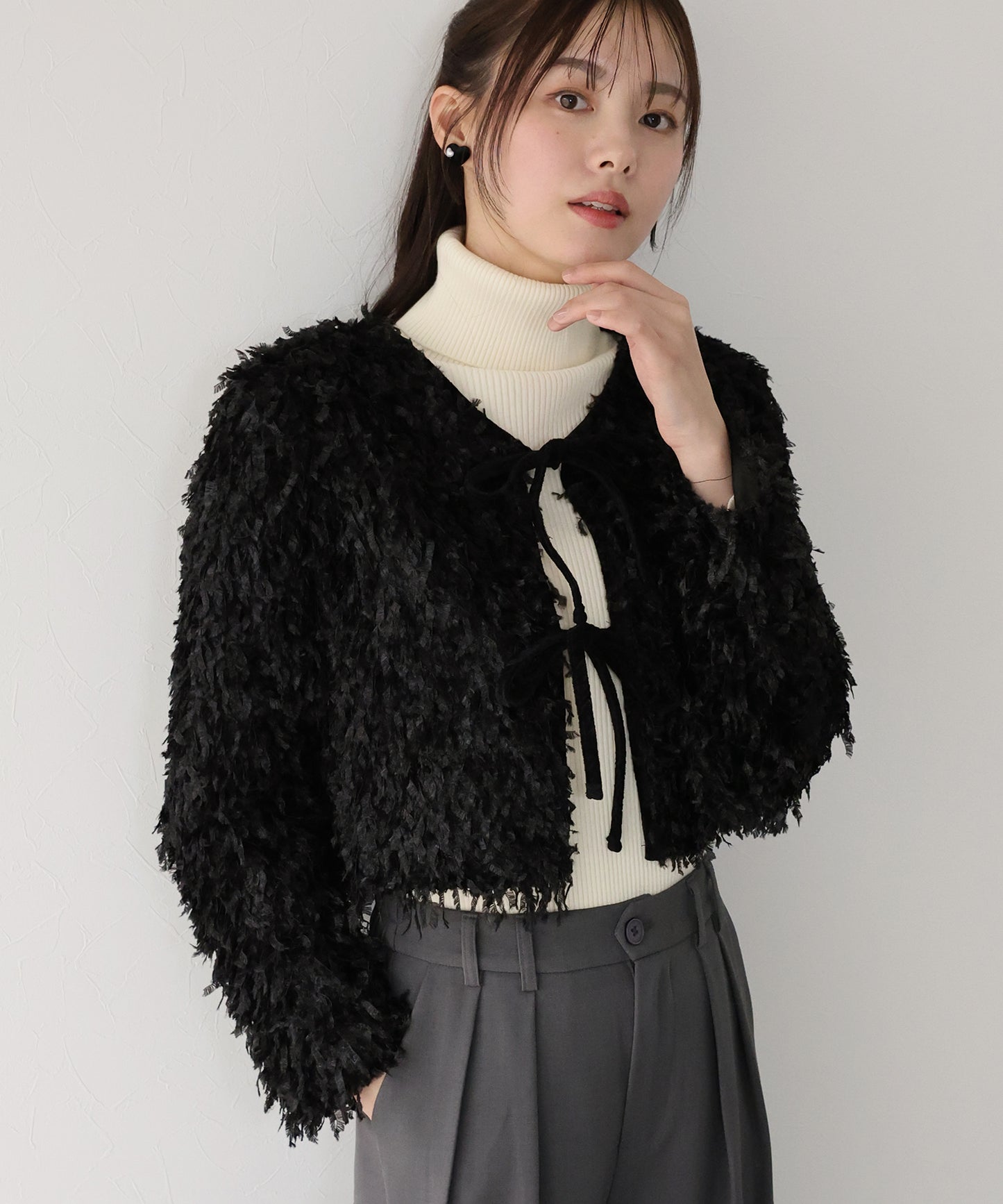 【SALE】フェザーリボンカーディガン