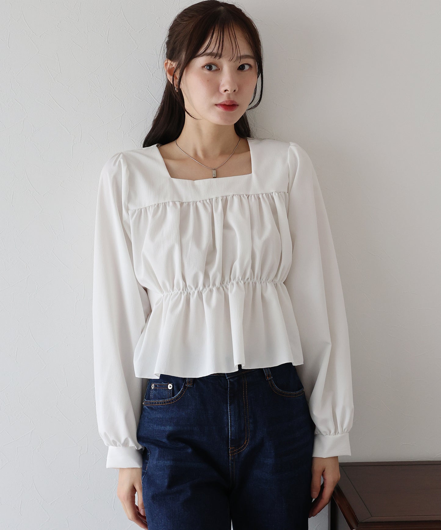 【早割5%OFF】バックリボンペプラムブラウス【ネコポス】