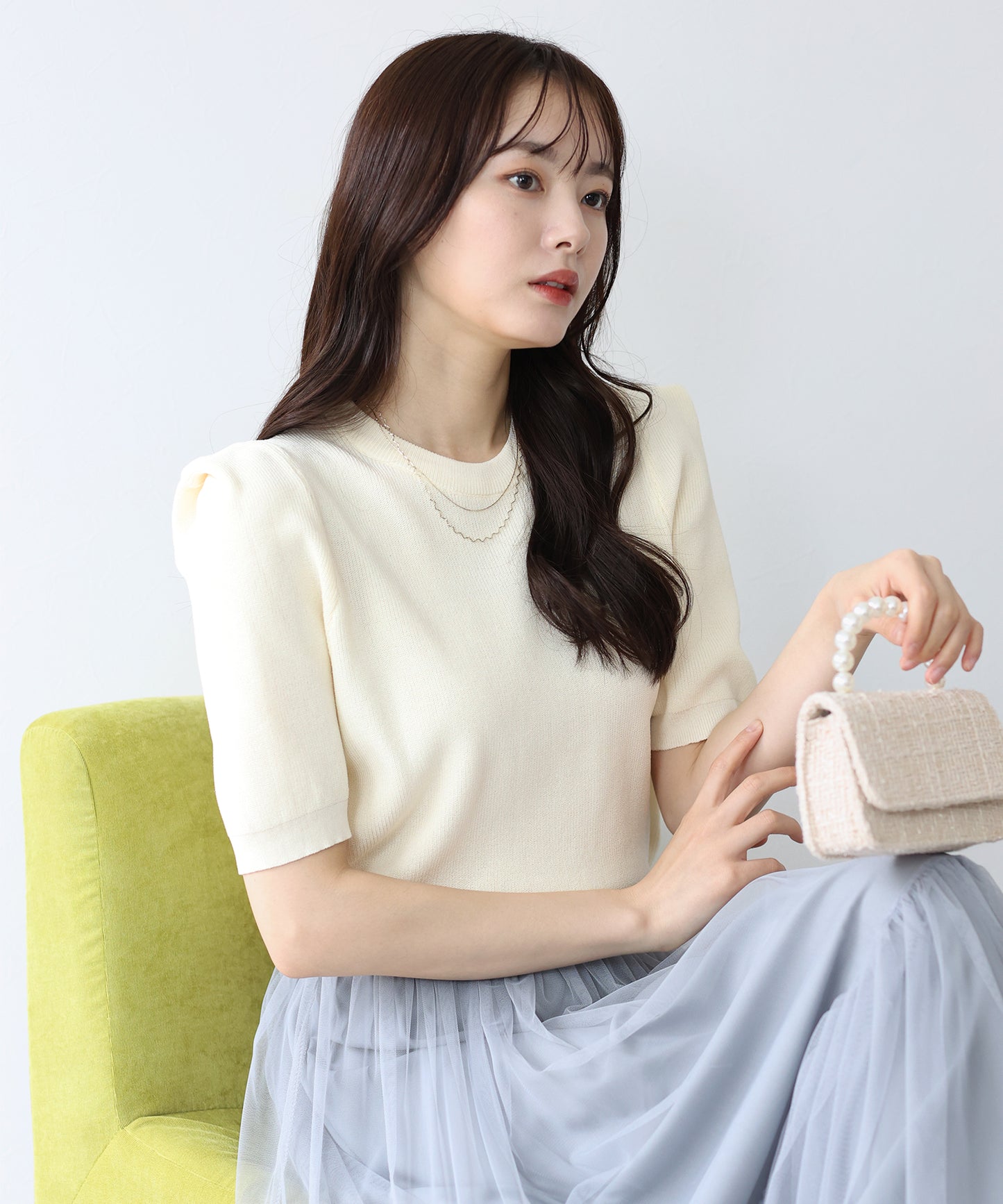 【SALE】タックスリーブサマーニット