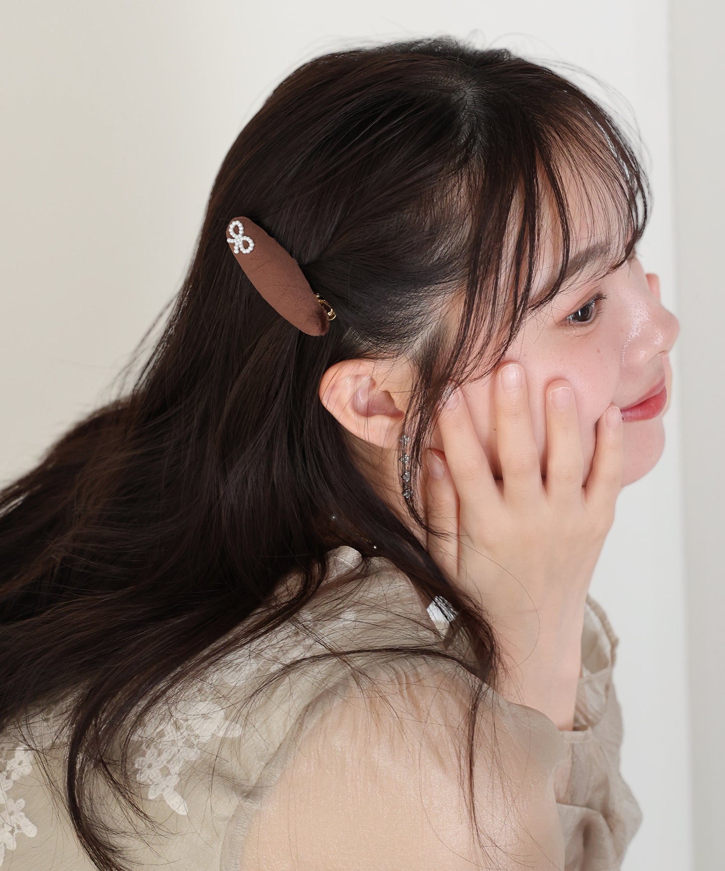 パールリボンベロアピン【ネコポス】