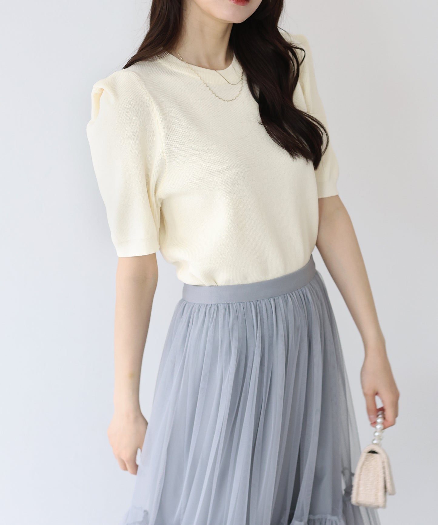 【SALE】タックスリーブサマーニット