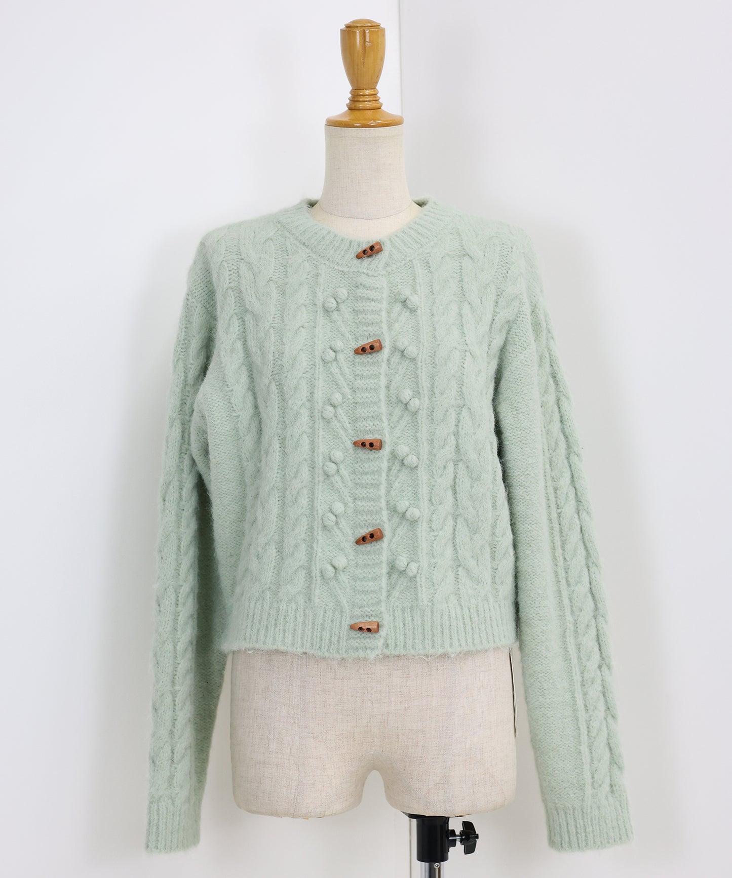 ポップコーンケーブルニットカーディガン