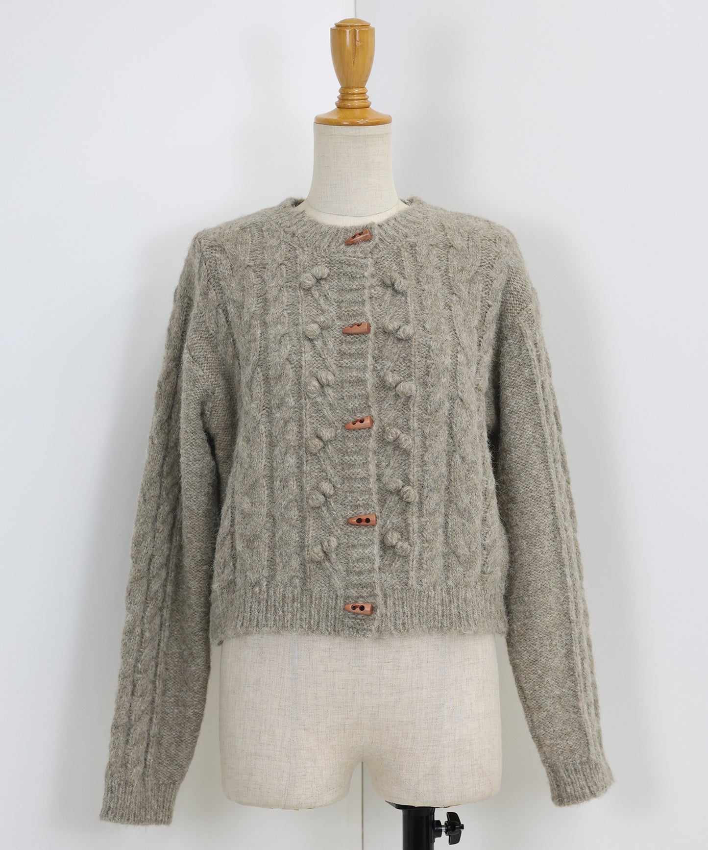 ポップコーンケーブルニットカーディガン