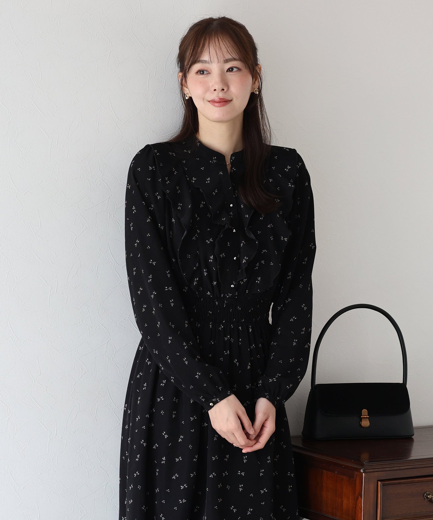 【早割5%OFF】フラワープリントフリルワンピース