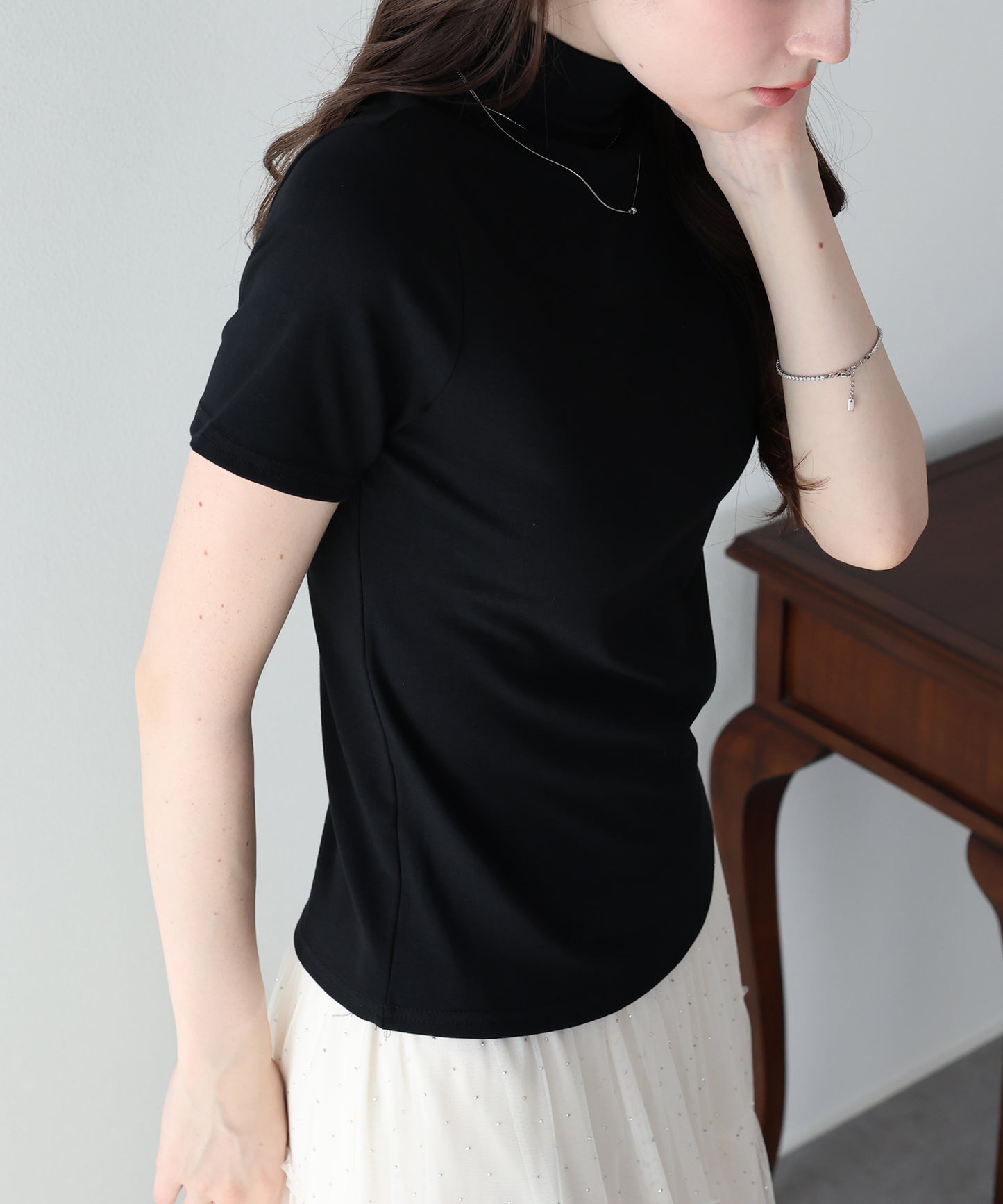 モックネックTシャツ【メール便】
