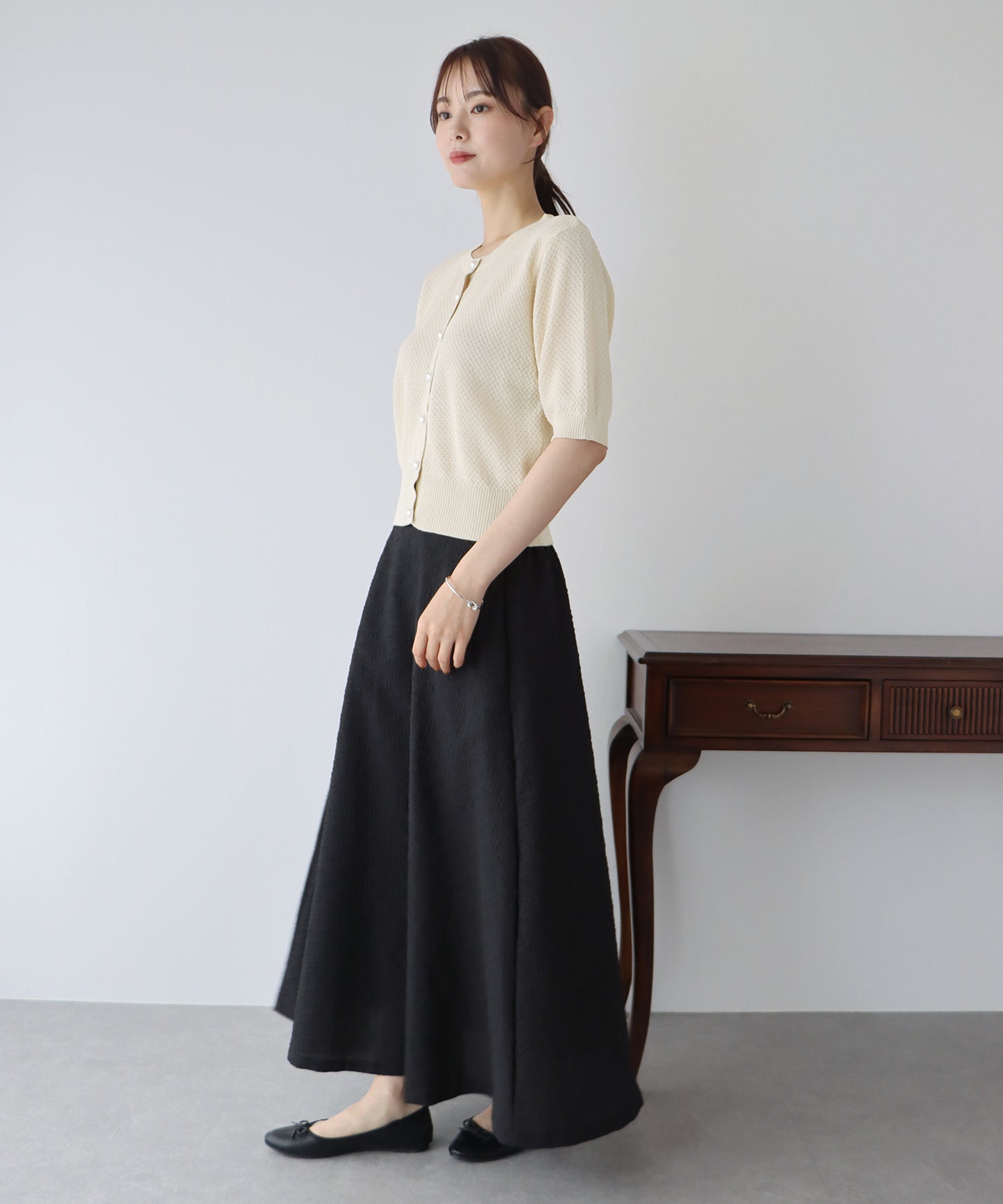 【TIME SALE】ぽこぽこ編みパールボタンカーディガン