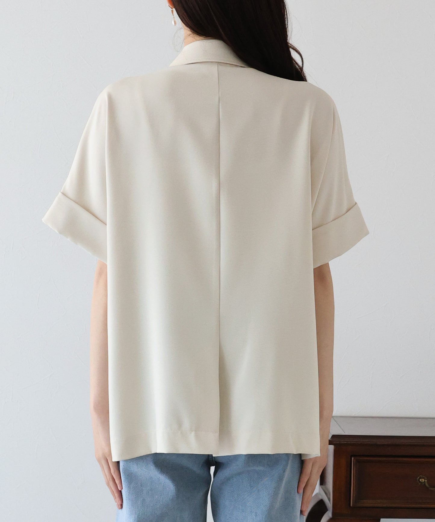 リネンライク半袖シャツジャケット