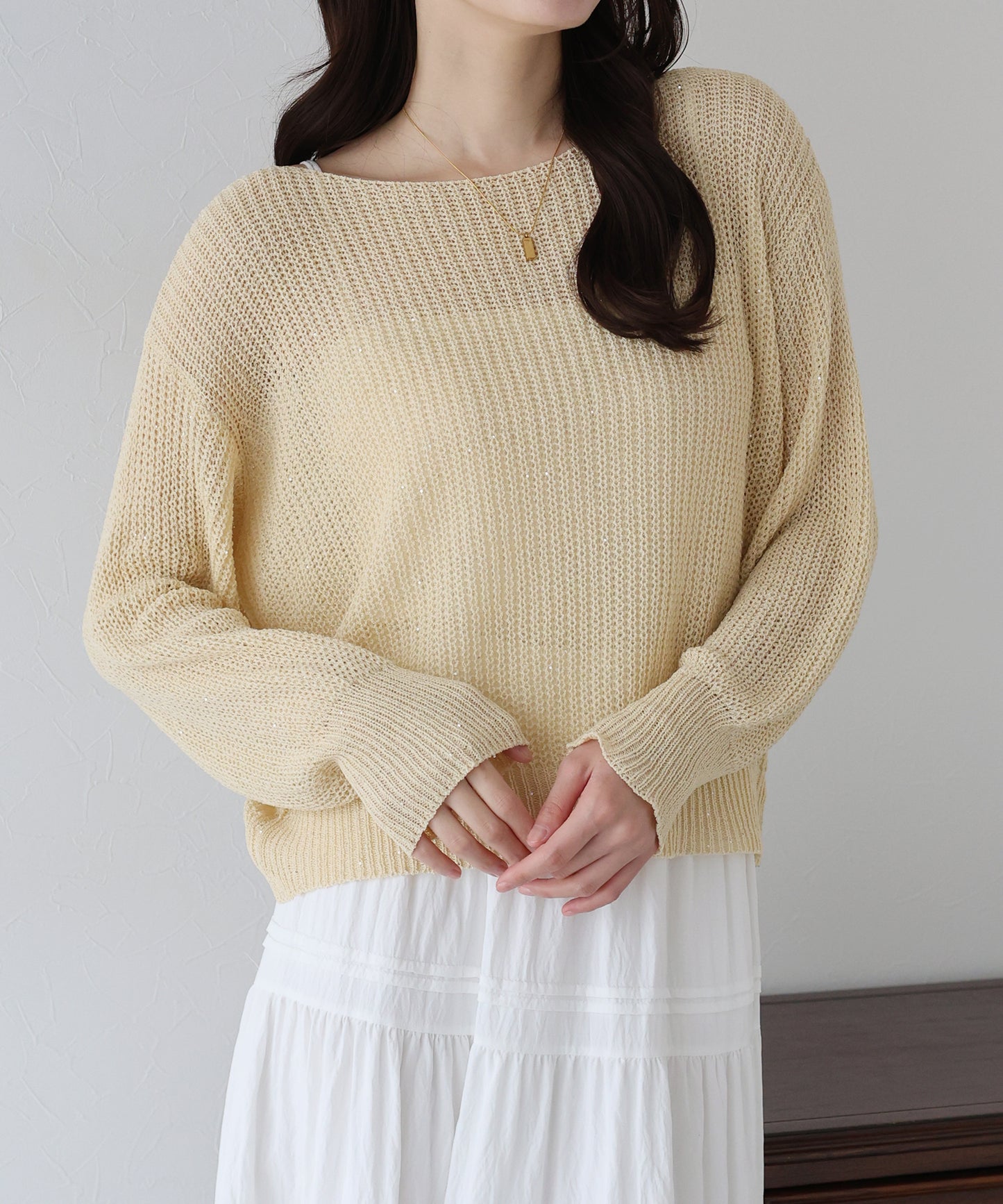 【TIME SALE】スパンコールメッシュニット