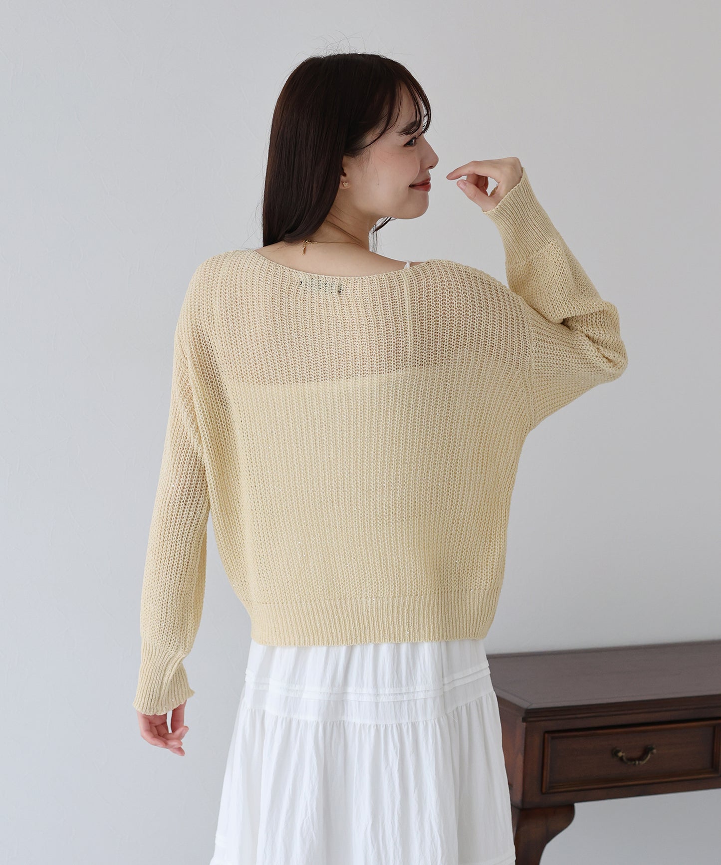 【TIME SALE】スパンコールメッシュニット