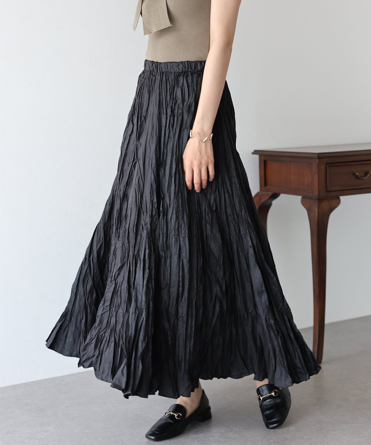 【SALE】シャイニープリーツスカート