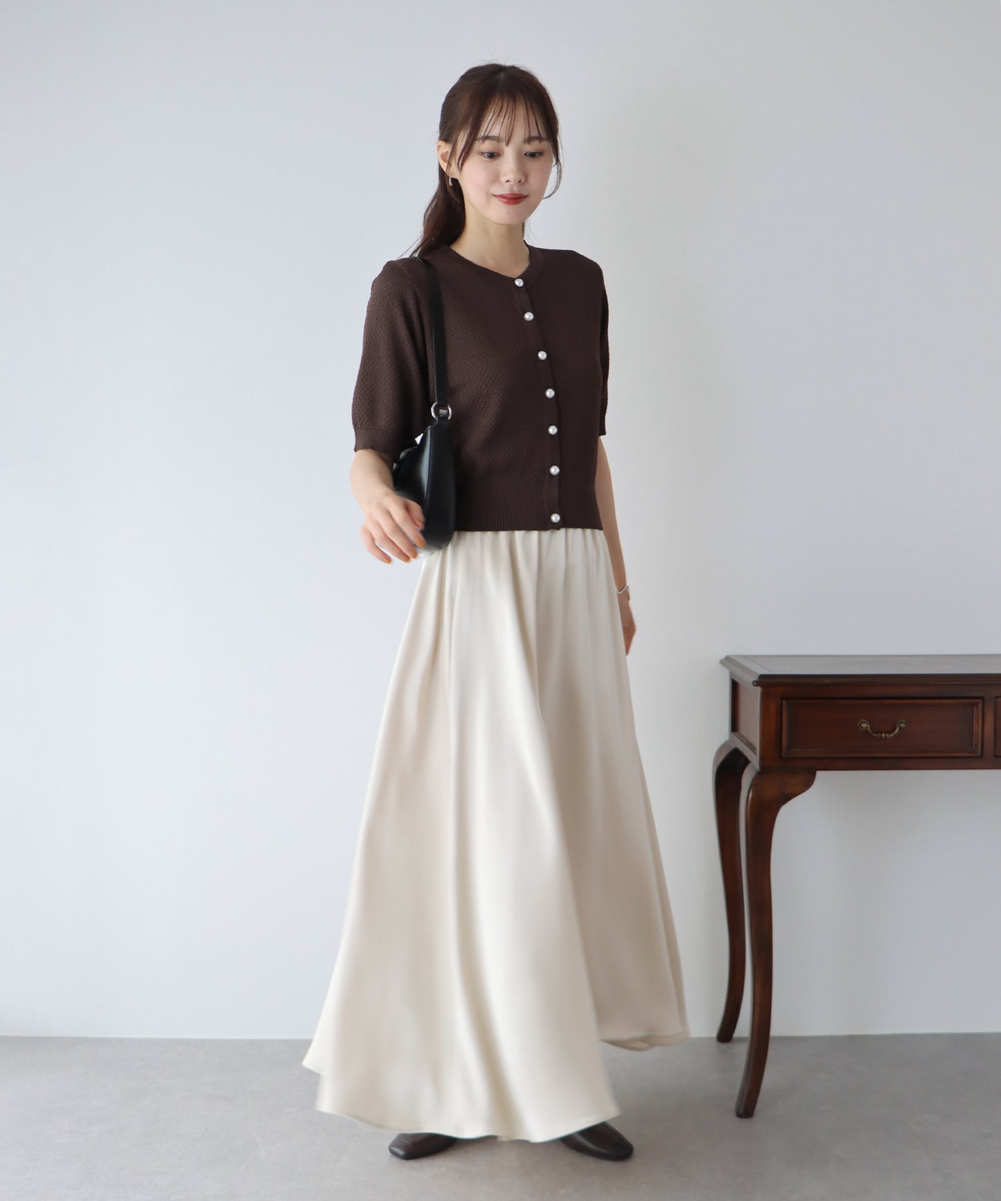 【TIME SALE】ぽこぽこ編みパールボタンカーディガン