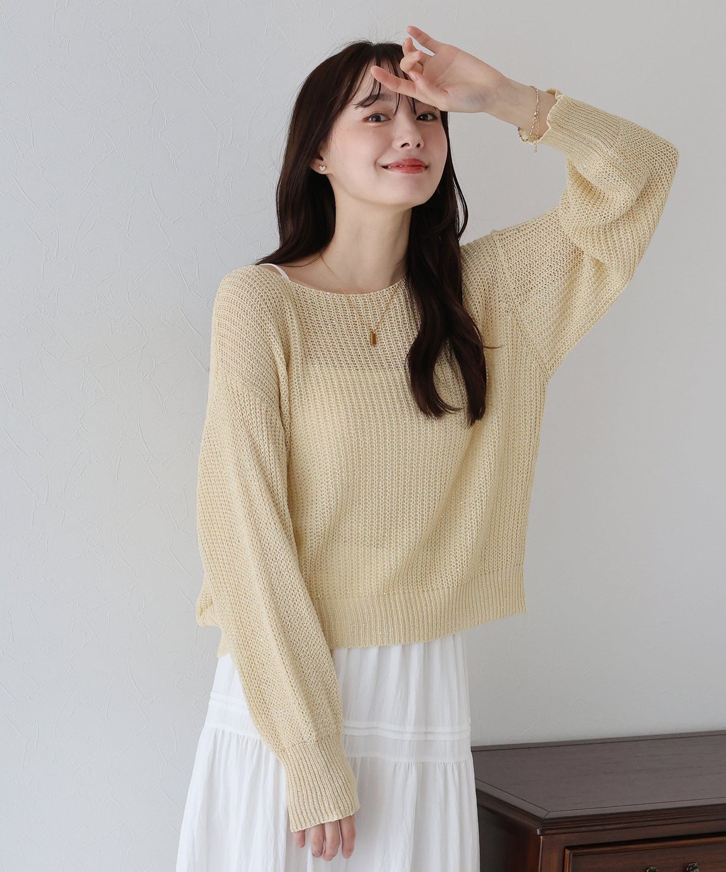 【TIME SALE】スパンコールメッシュニット