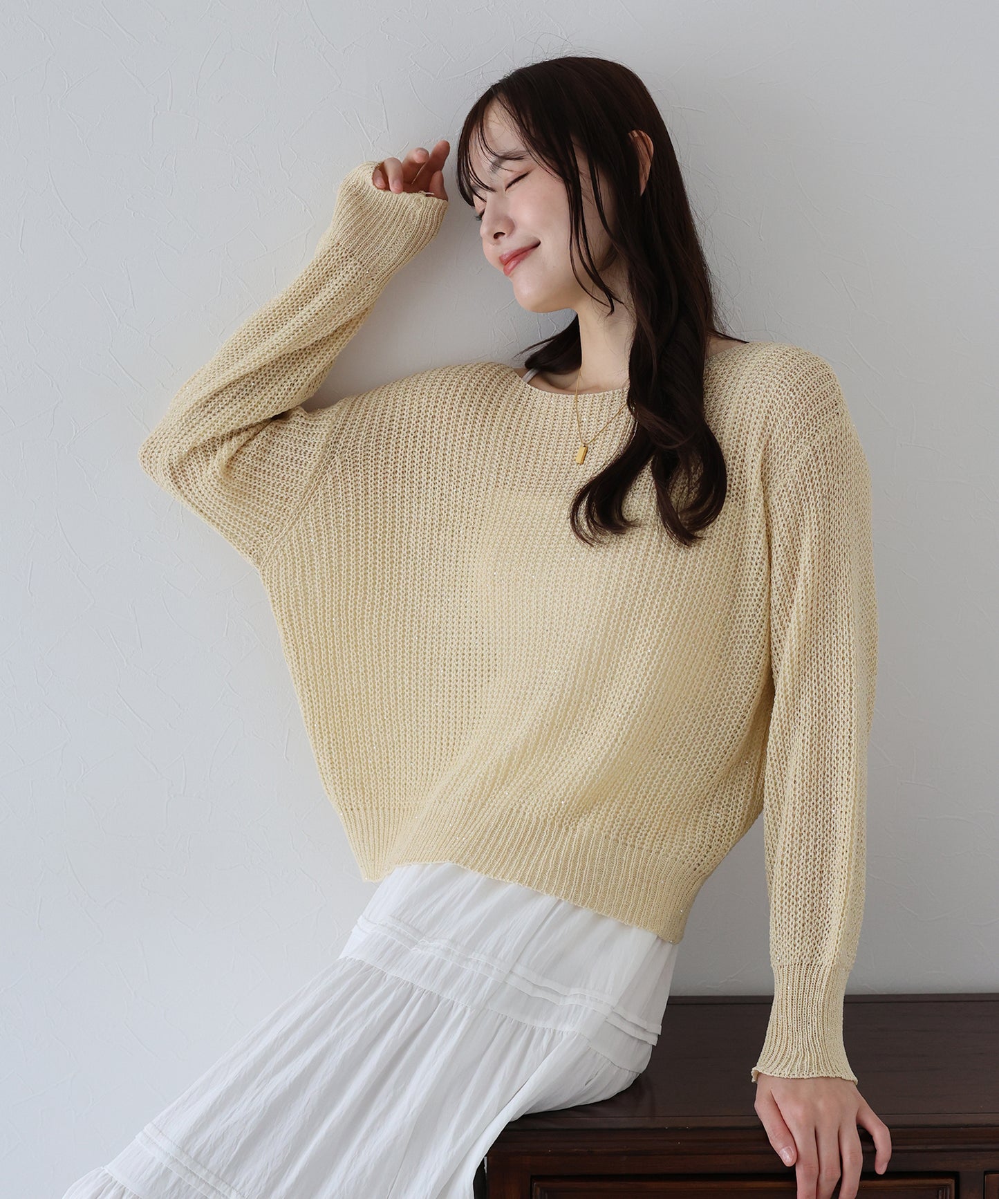 【TIME SALE】スパンコールメッシュニット