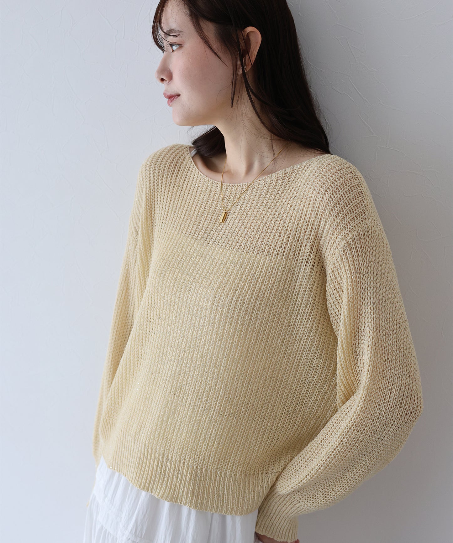 【TIME SALE】スパンコールメッシュニット