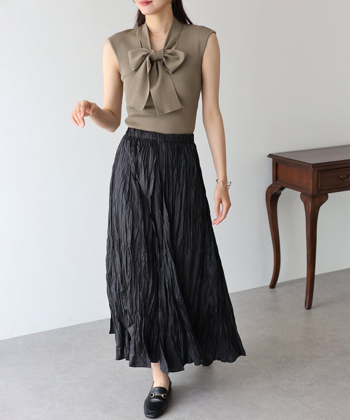 【SALE】シャイニープリーツスカート