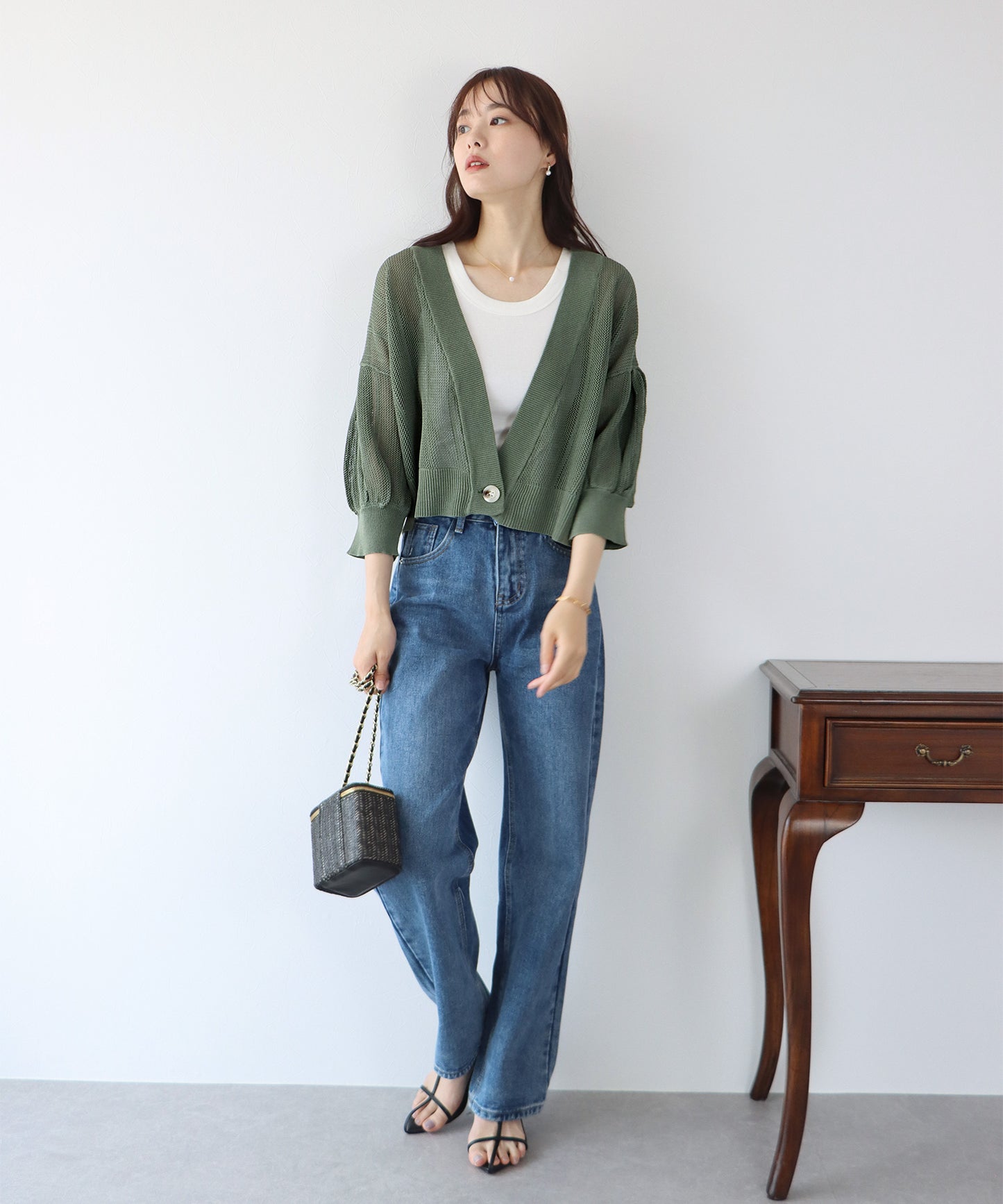 【TIME SALE】メッシュショートカーディガン