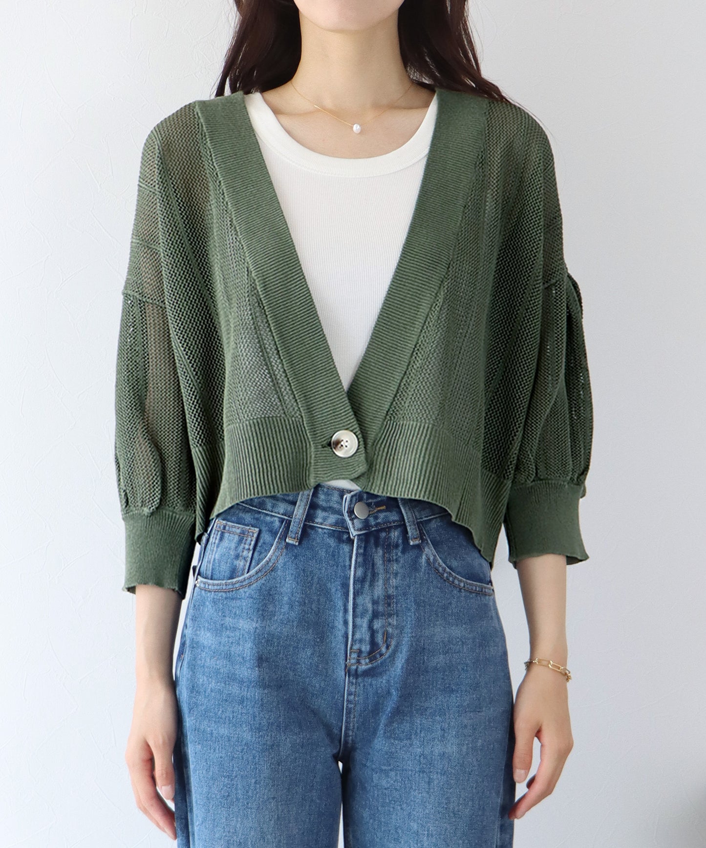 【TIME SALE】メッシュショートカーディガン