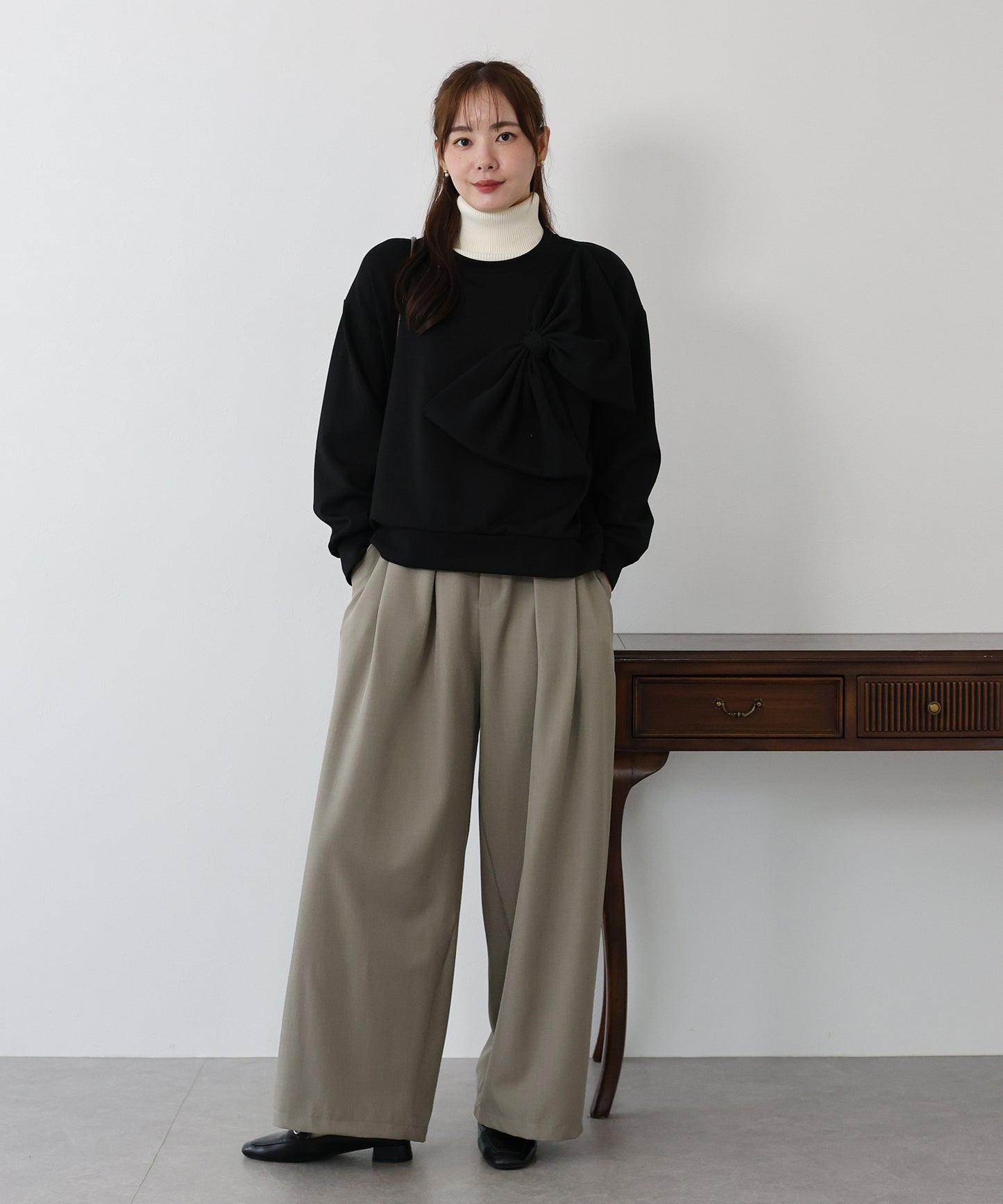 【早割5%OFF】リボンスウェットトップス