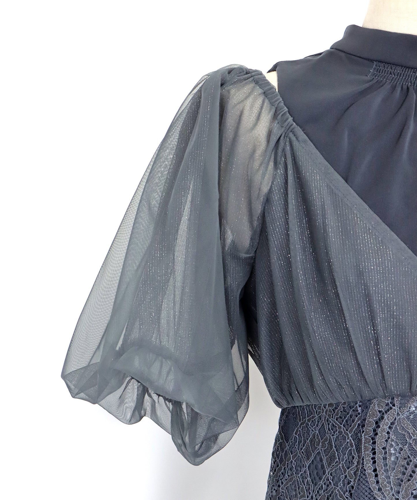 【TIME SALE】ラメチュールオフショルパーティードレス