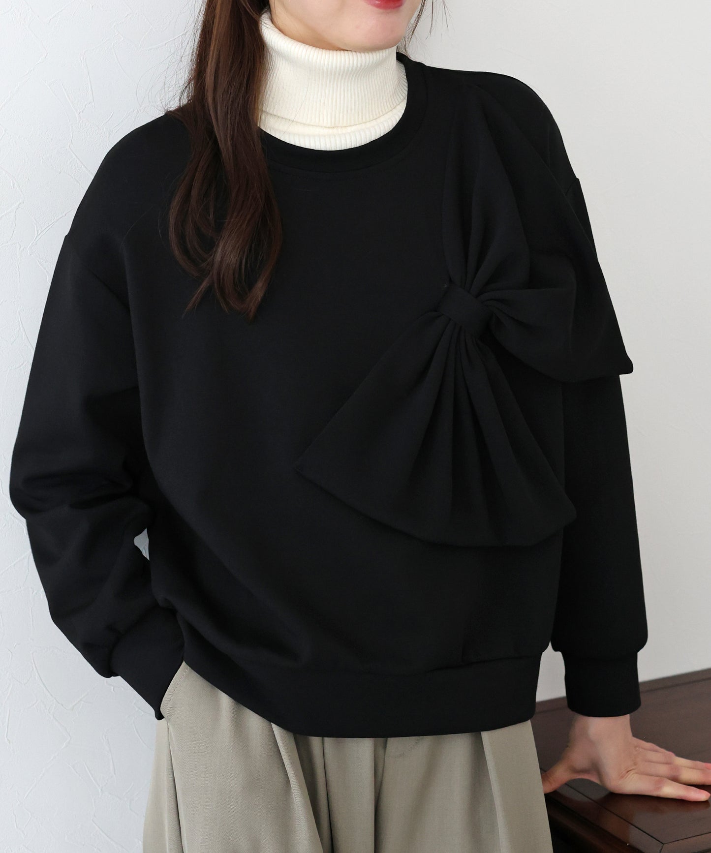 【早割5%OFF】リボンスウェットトップス