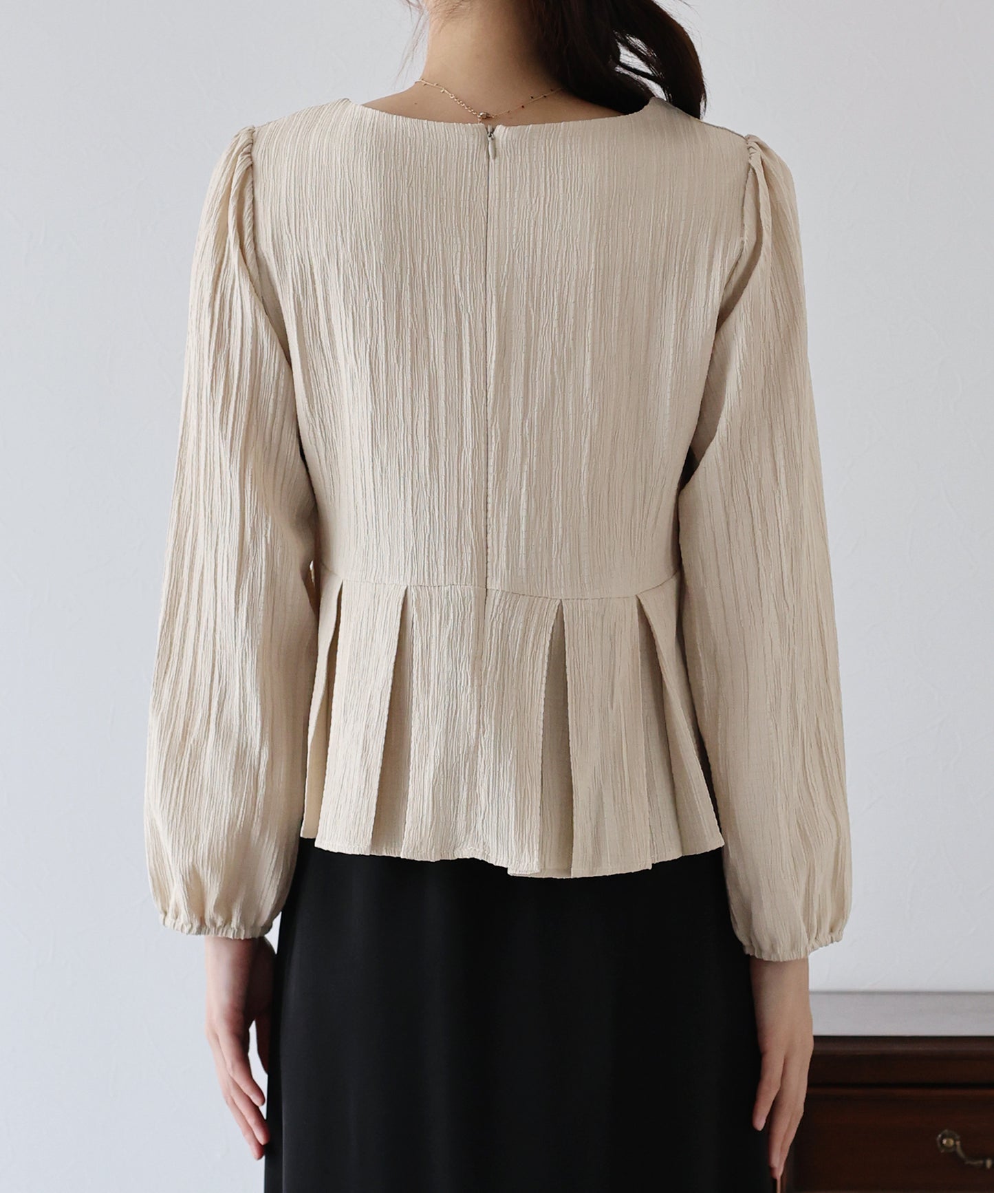 ハートネックプリーツブラウス【ネコポス】