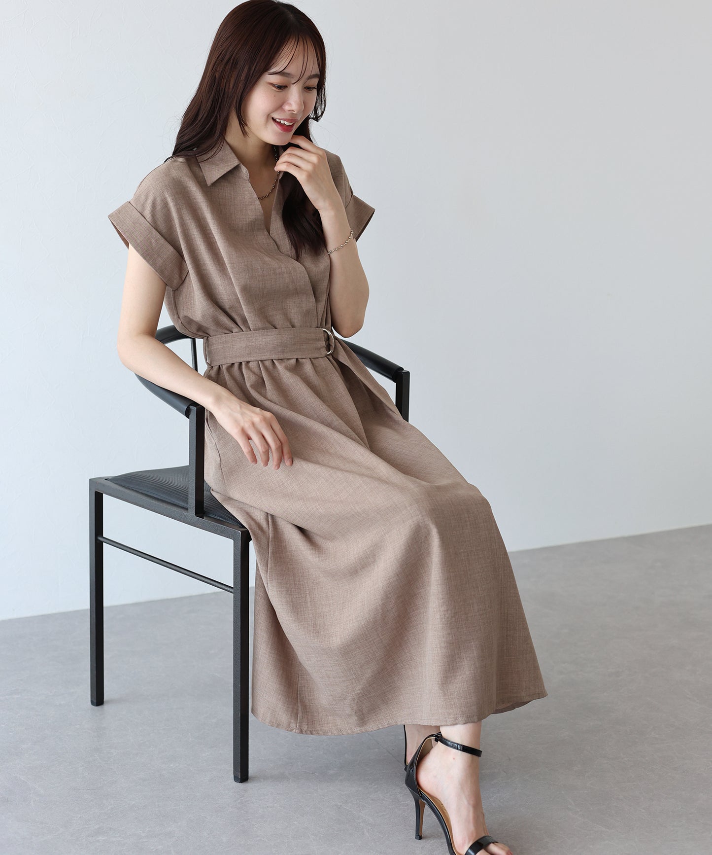 【TIME SALE】カシュクールシャツワンピース
