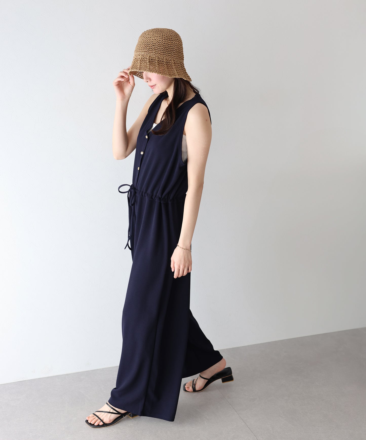 【SALE】Vネックオールインワン