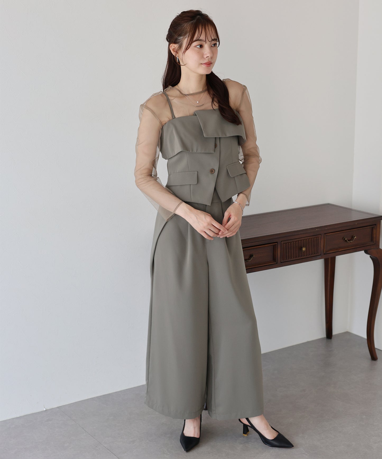 【TIME SALE】オフショルパンツドレス