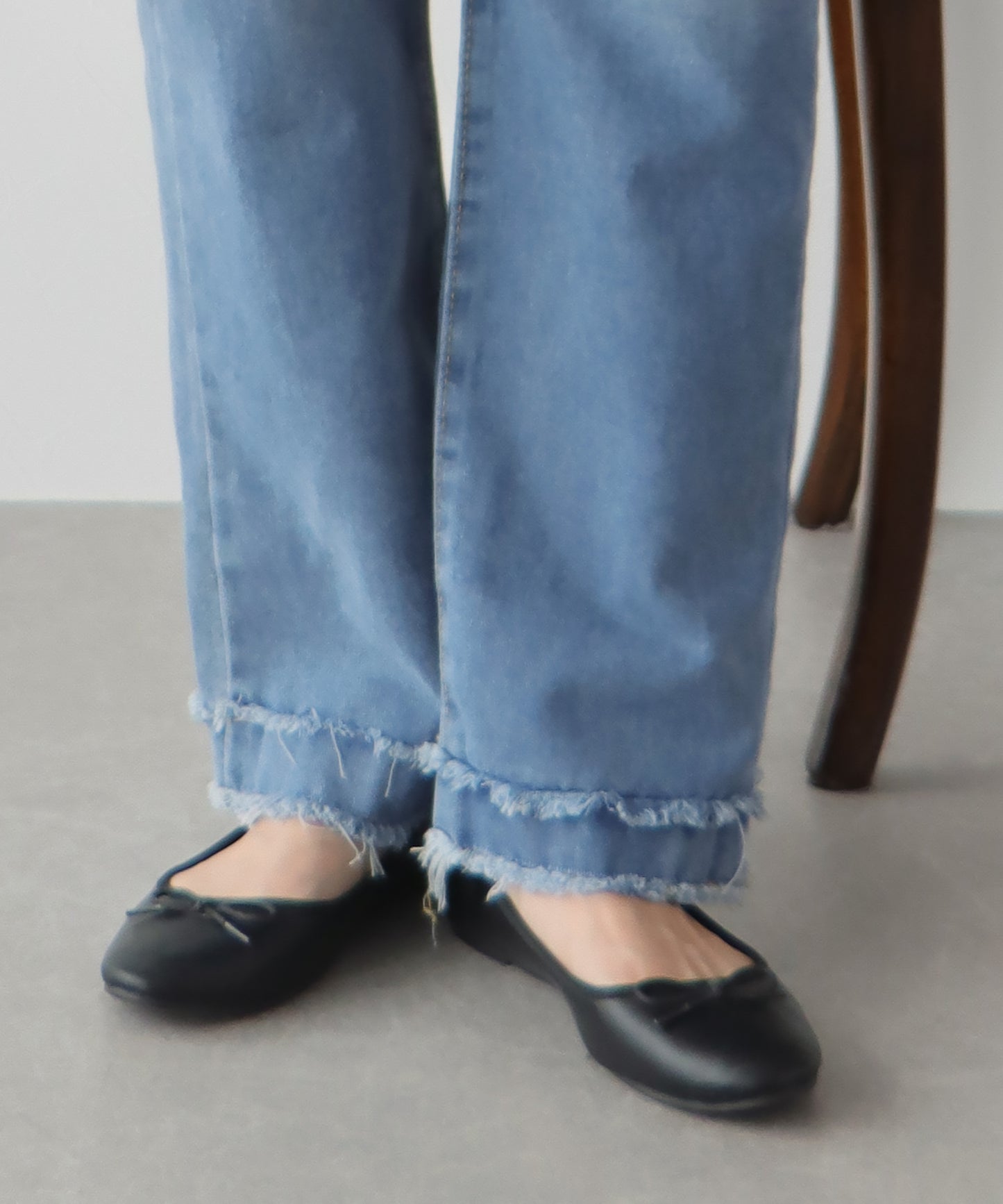 프린지 데님 팬츠