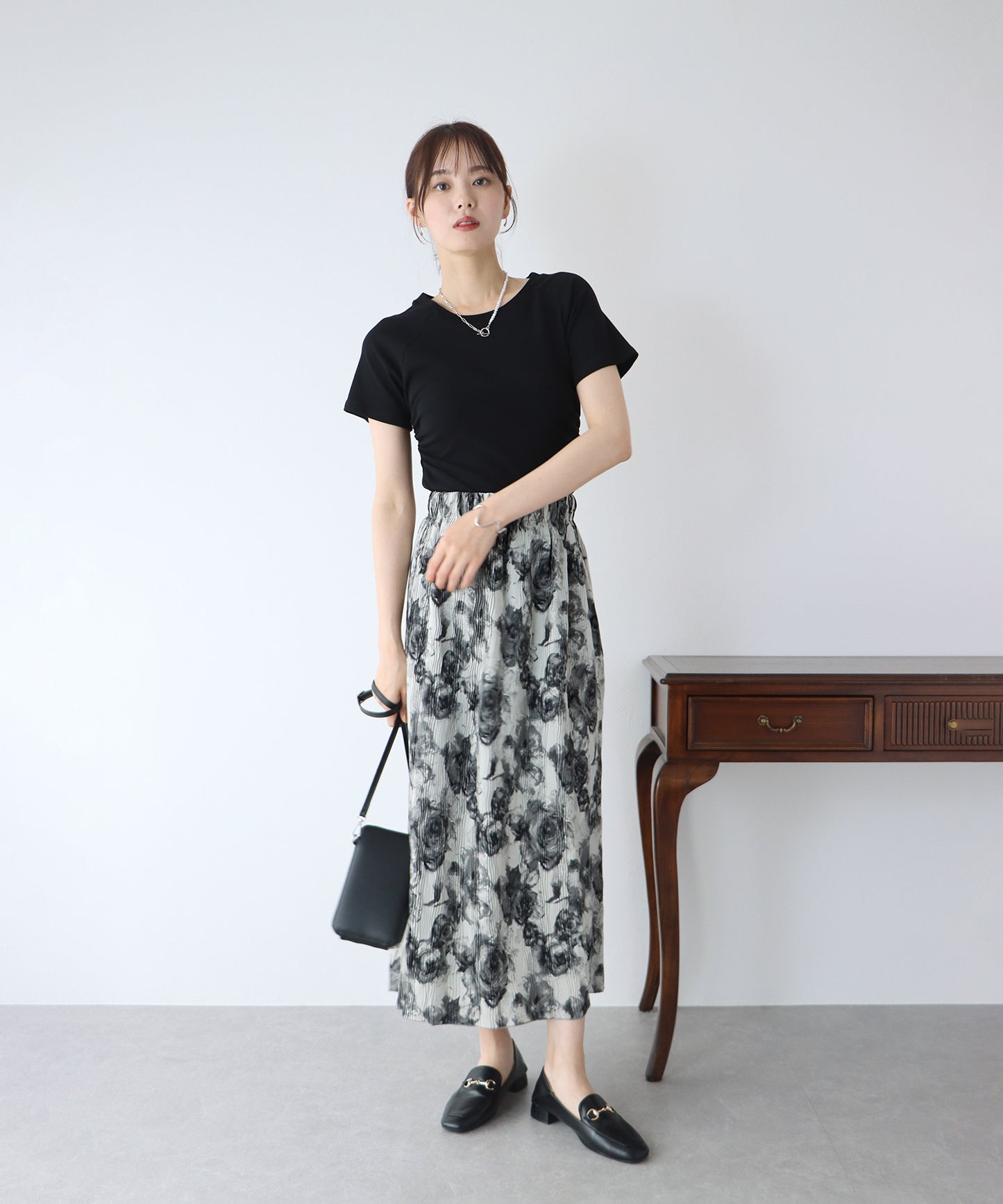 【TIME SALE】ぼかし柄プリーツスカート
