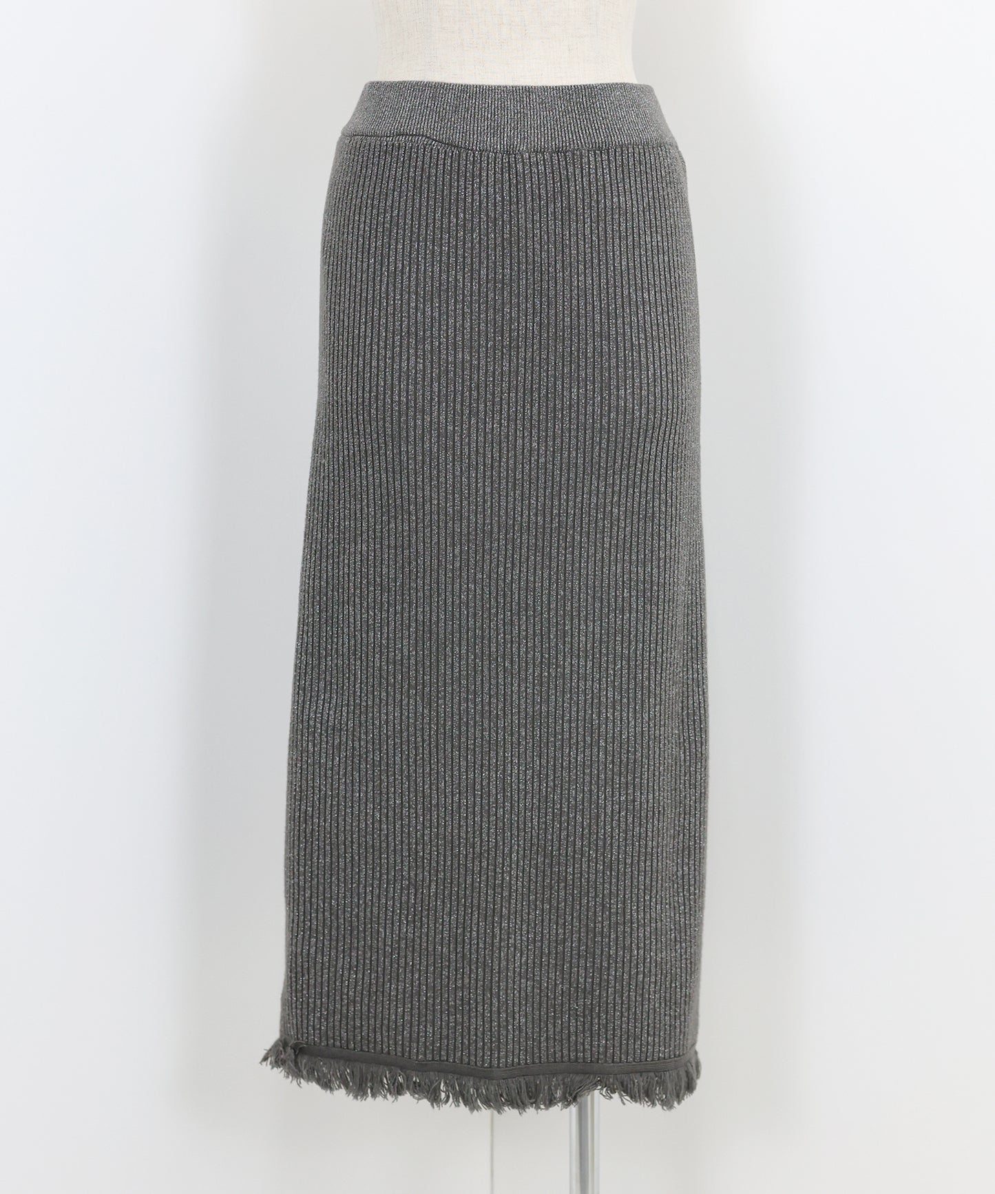 【SALE】ラメニットフリンジスカート