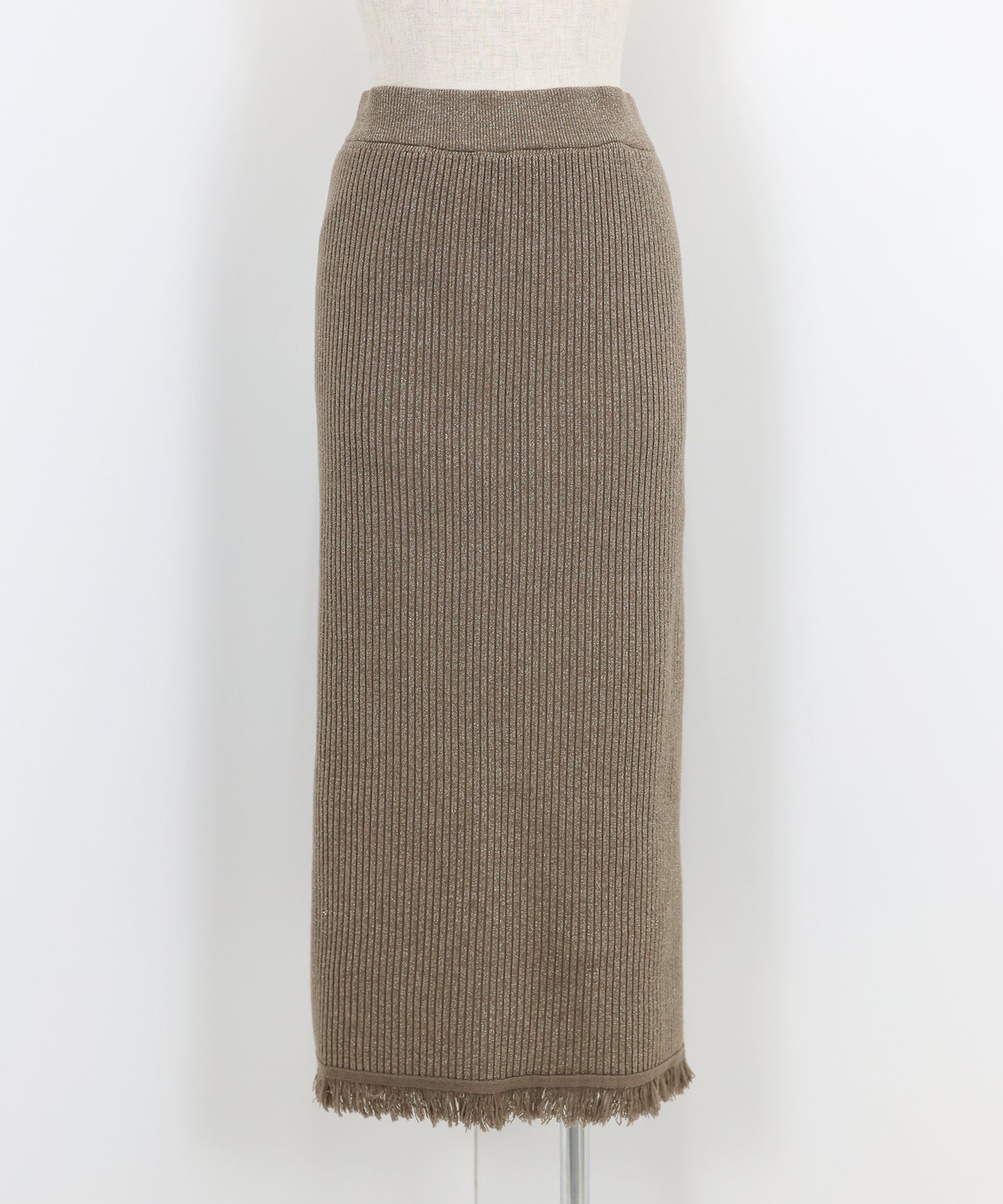 【SALE】ラメニットフリンジスカート