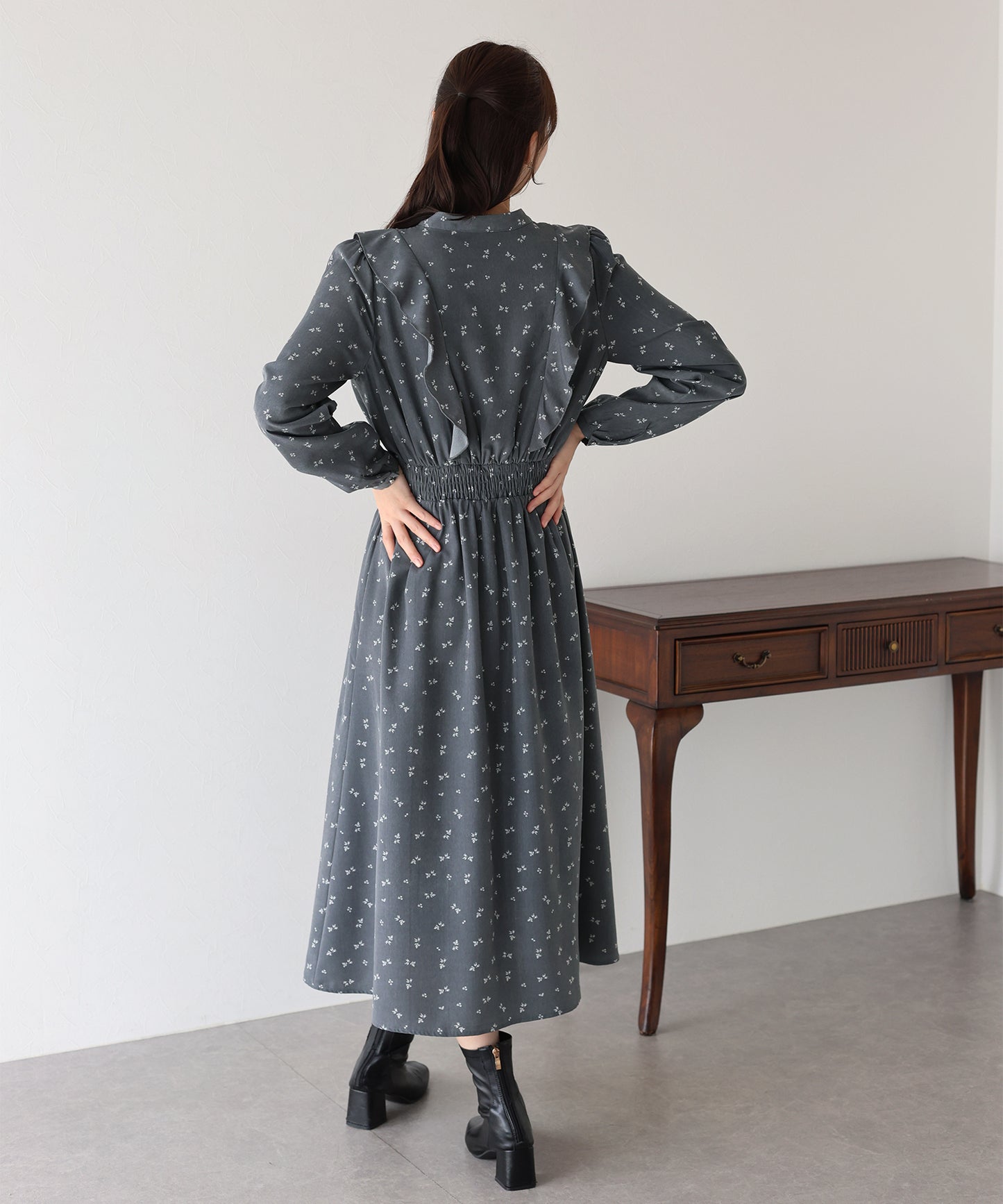 【早割5%OFF】フラワープリントフリルワンピース