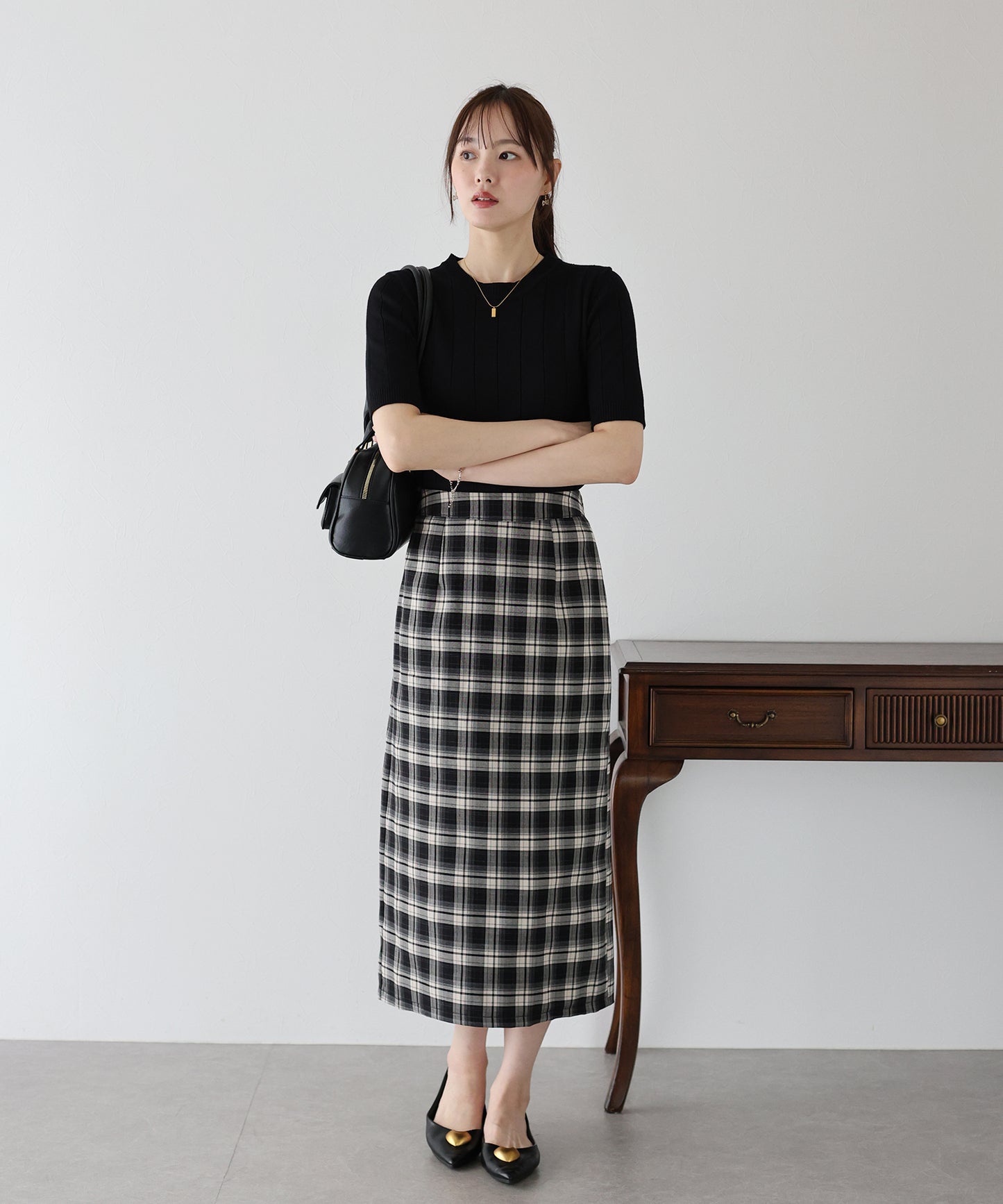 【SALE】チェック柄タイトスカート